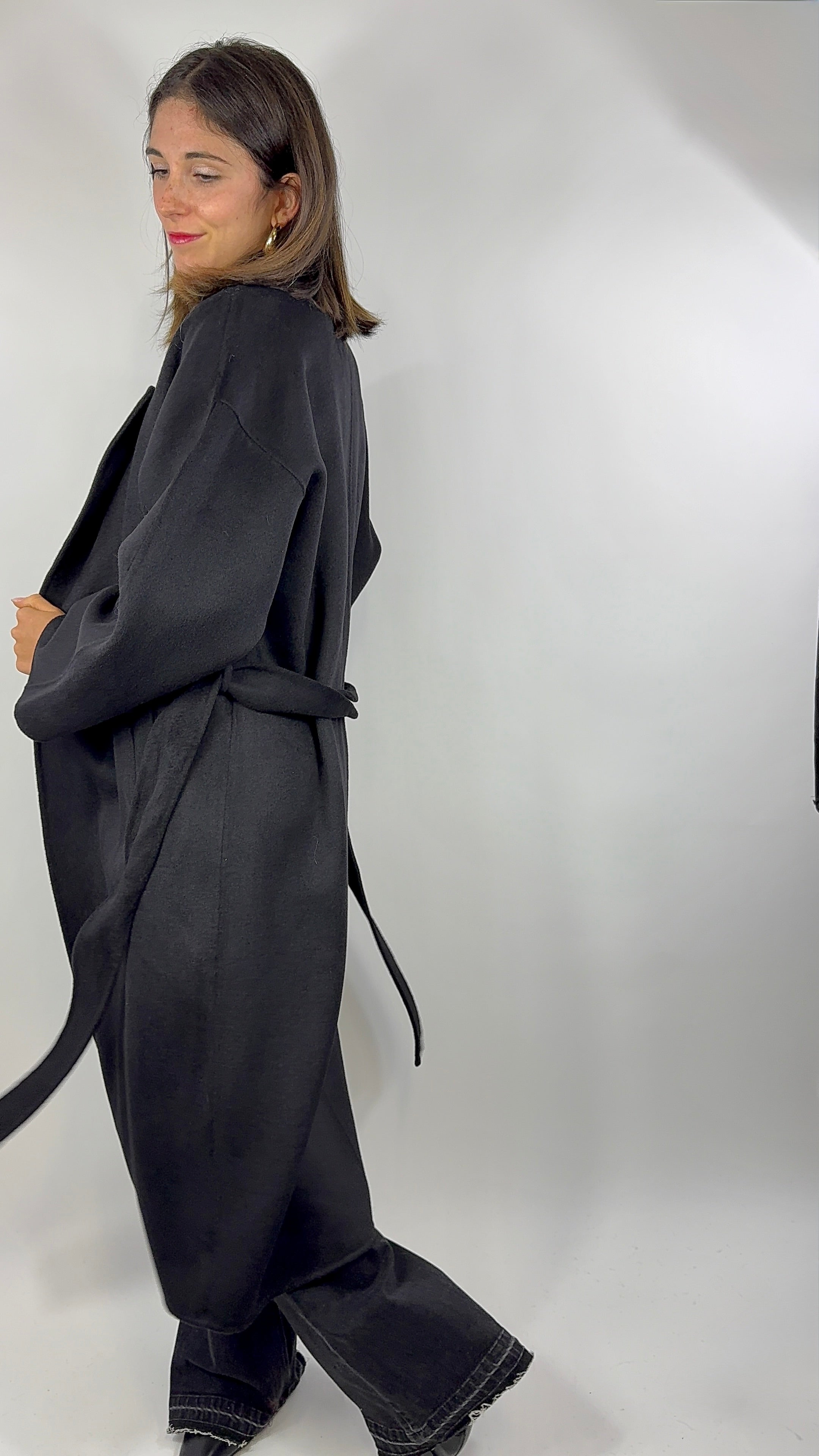TWO WAY CAPPOTTO VESTAGLIA NERO