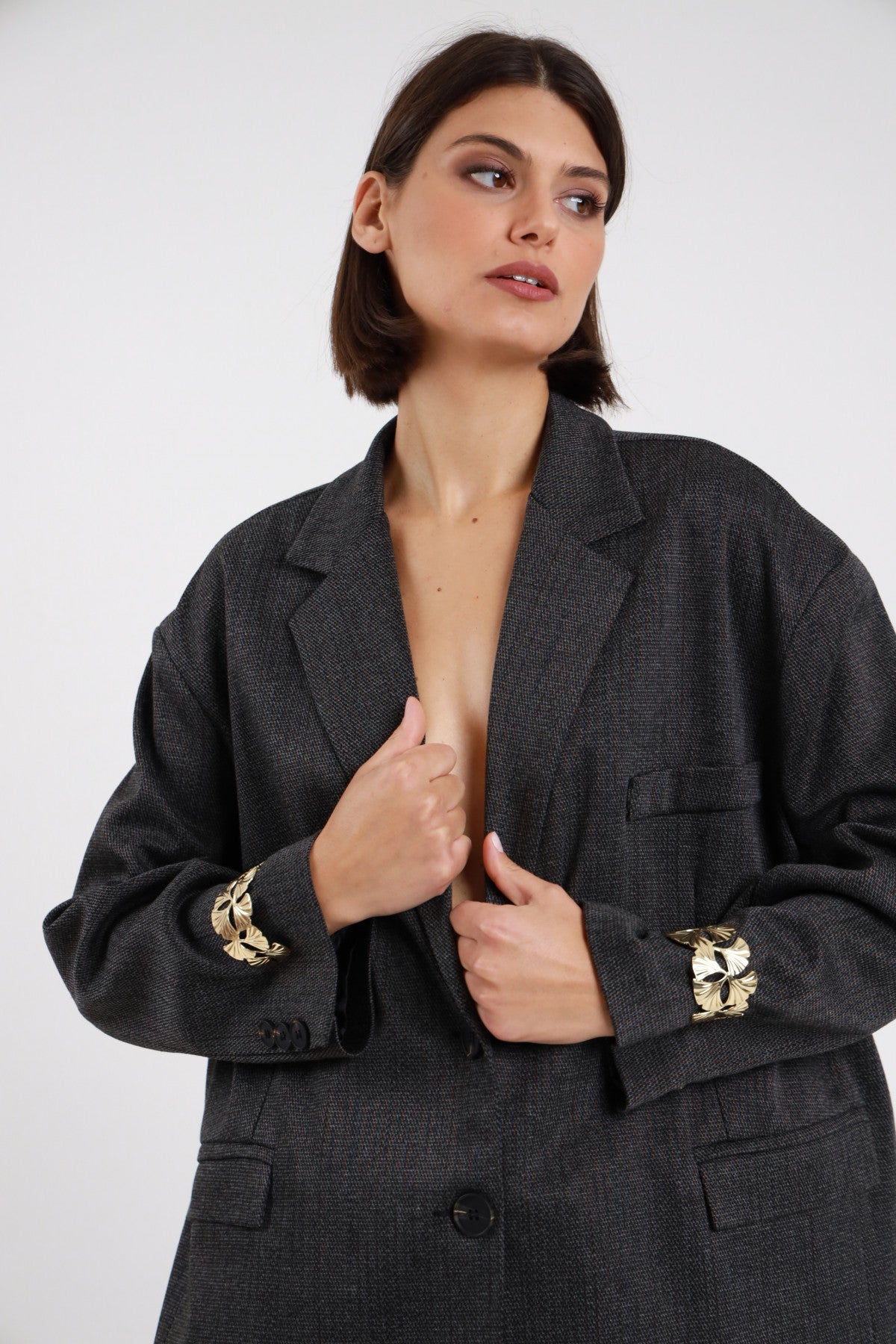 SUSY MIX BLAZER NERO CON ACCESSORIO