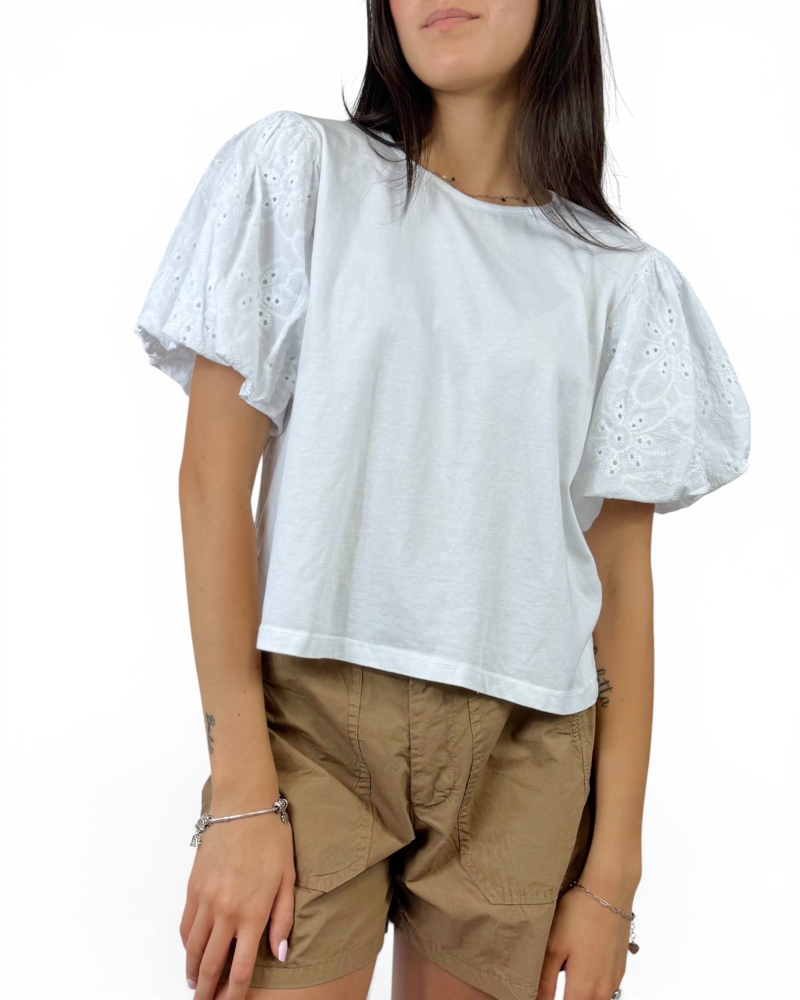 SUSY MIX MAGLIA MANICA SAN GALLO BIANCA