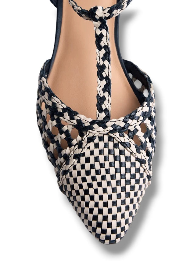 GIOSEPPO BALLERINA PELLE INTRECCIATA NERA