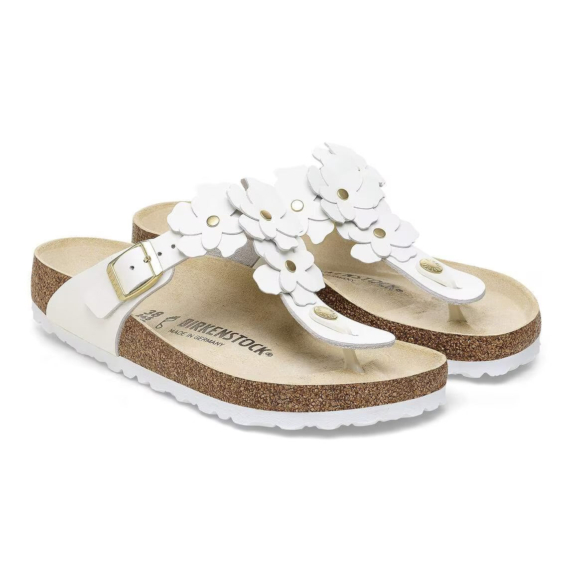 BIRKENSTOCK GIZEH FLOWERS WHITE