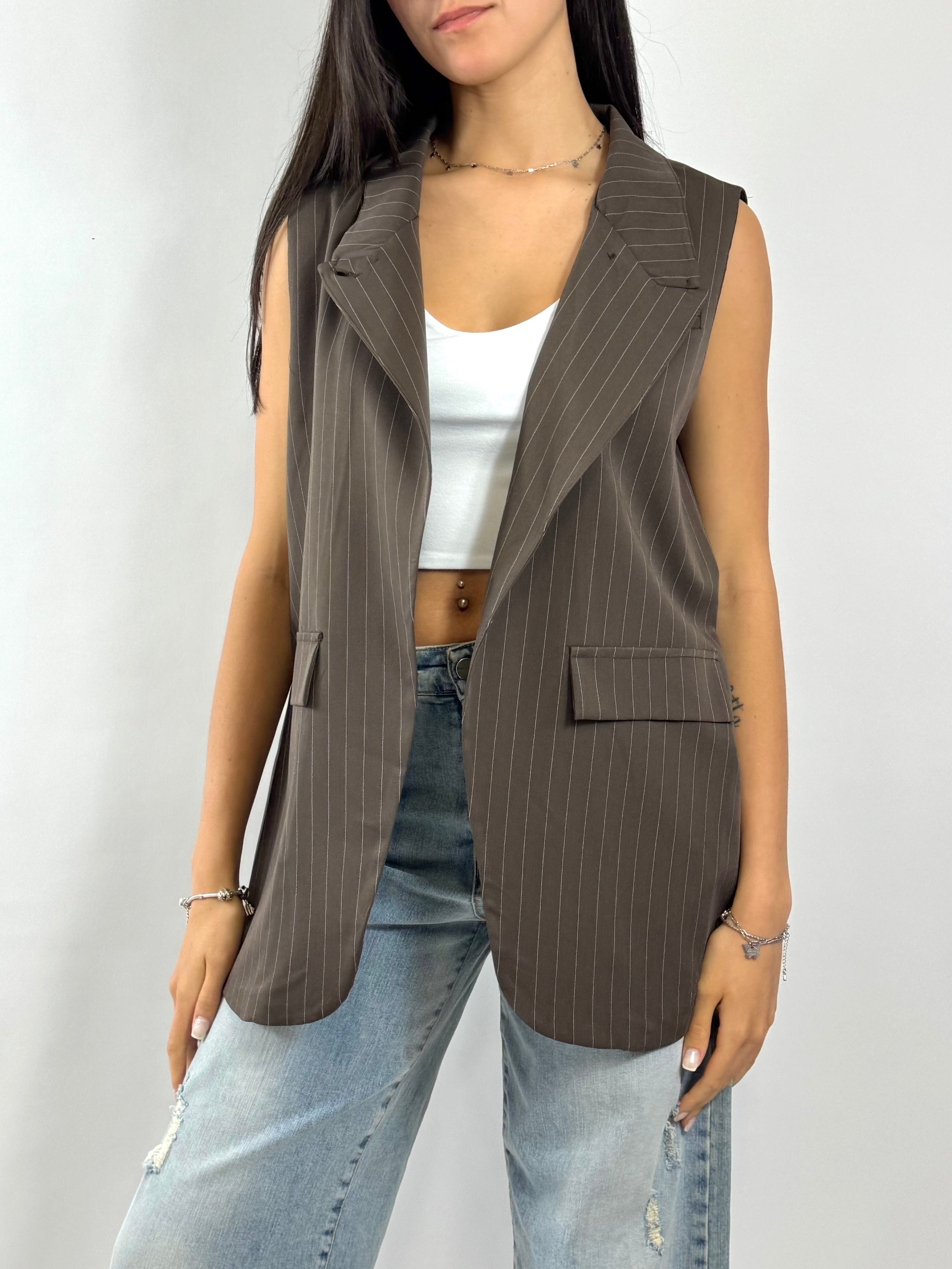 CECILE GILET GESSATO MORO