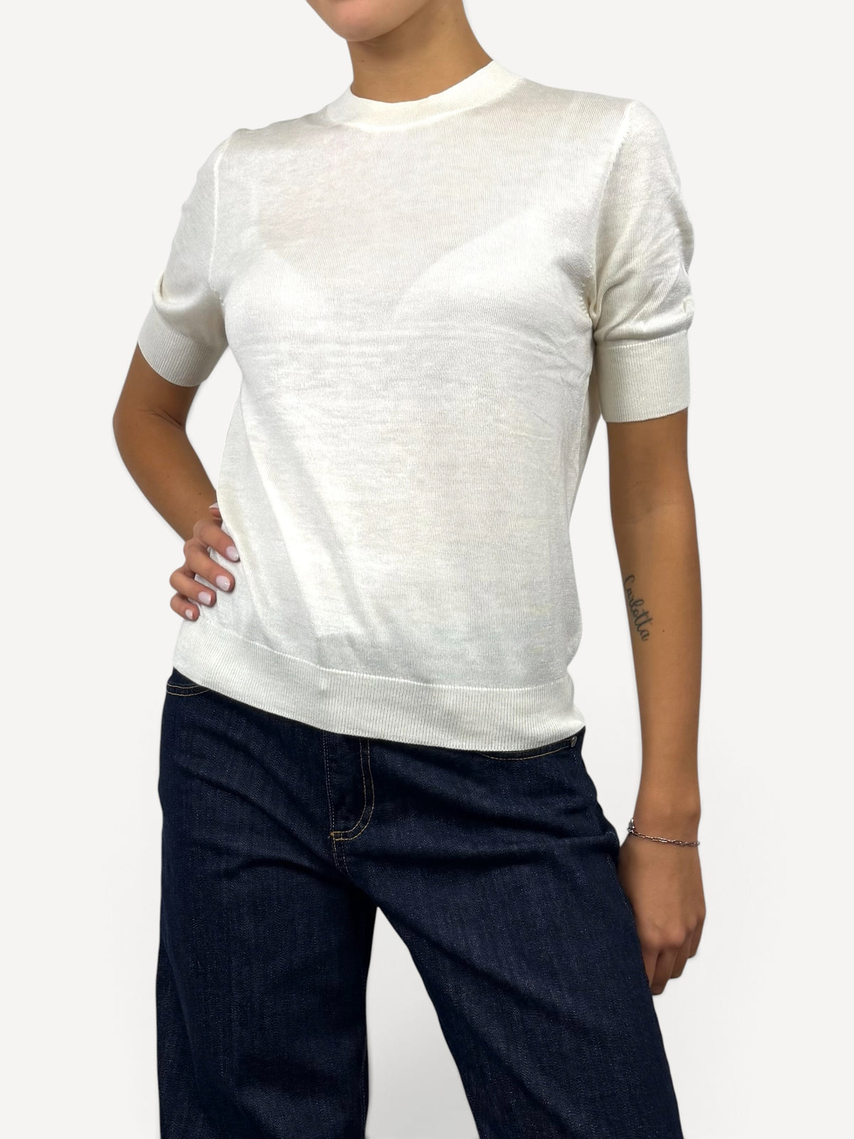 SUSY MIX MAGLIA PARICOLLO PANNA