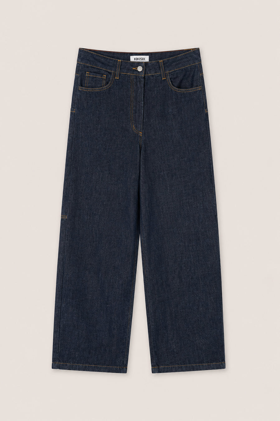 KIKISIX JEANS SCURO CON TASCHE APPLICATE
