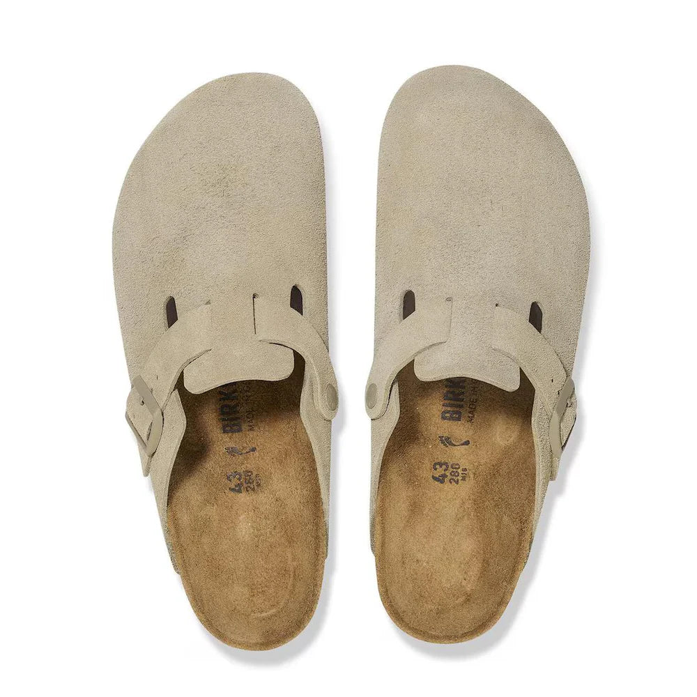 BIRKENSTOCK SABOT PELLE SCAMOSCIATA COLOR KHAKI