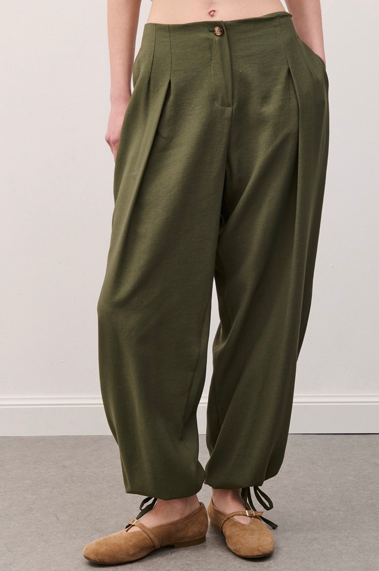 TWO WAY PANTALONE COULISSE VERDE MILITARE