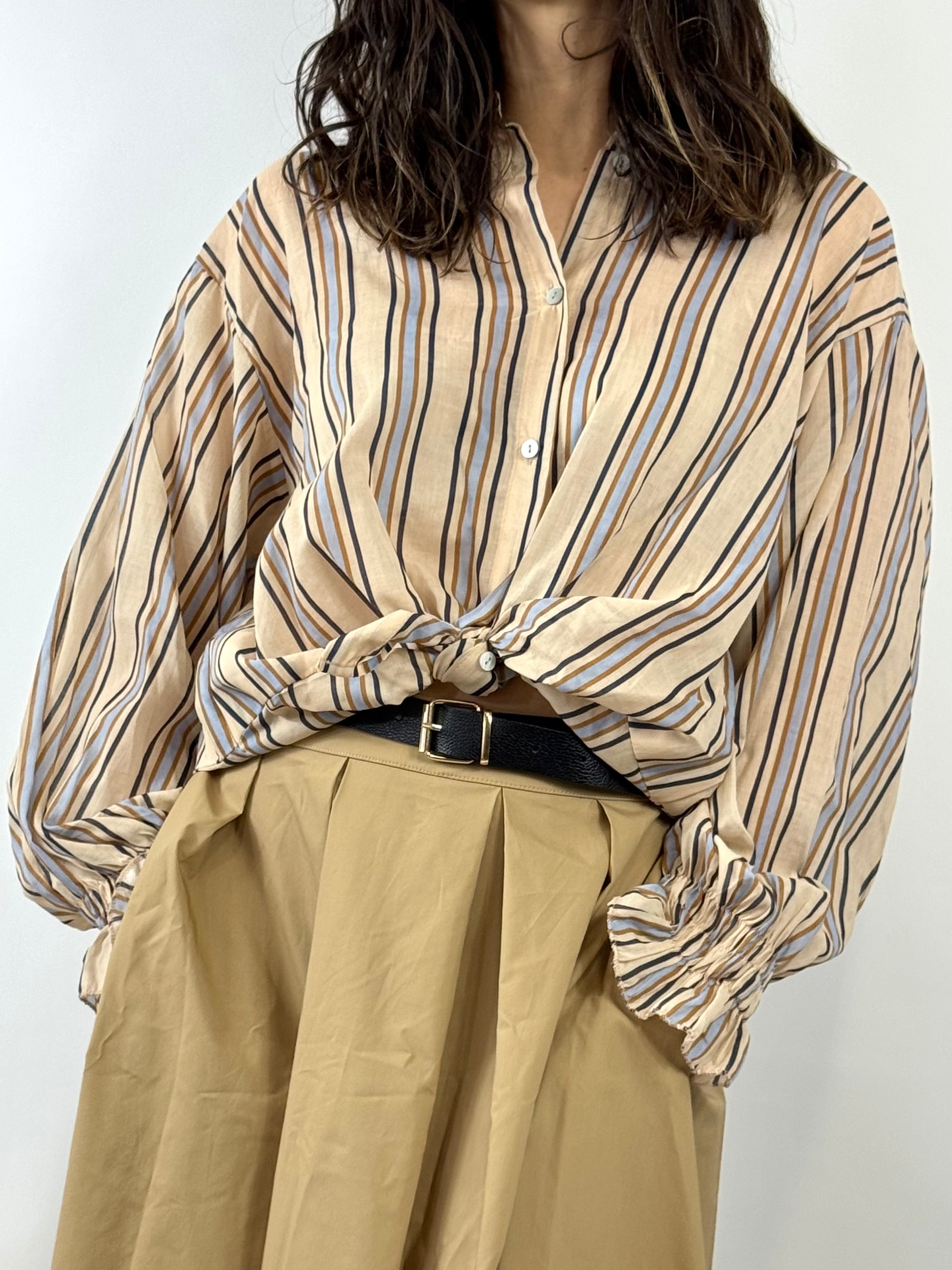 SUSYMIX CAMICIA GESSATA BEIGE