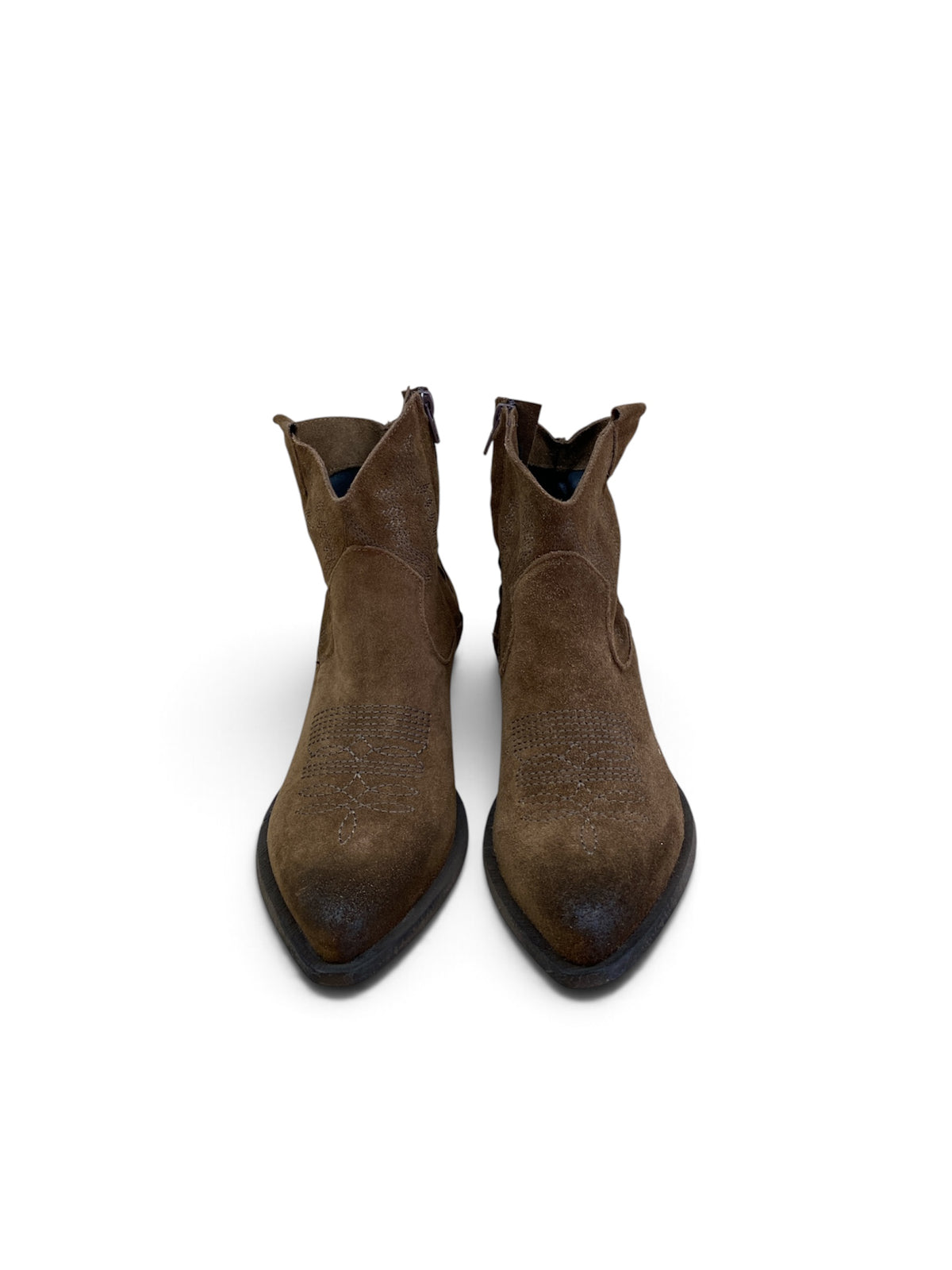 DIVINE FOLLIE STIVALETTO TEXANO IN CAMOSCIO CON RICAMI