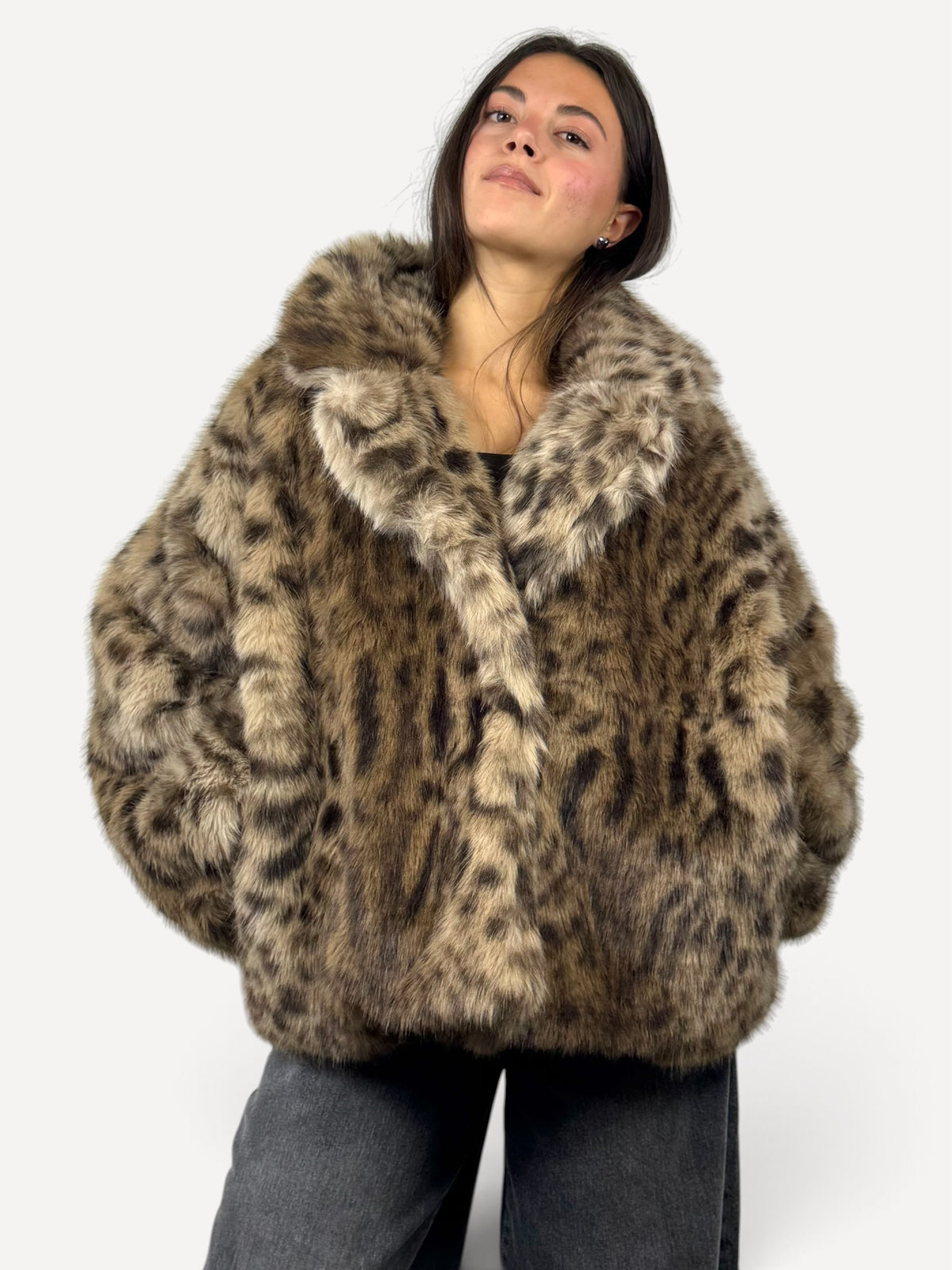 SUSY MIX ECOPELLICCIA ANIMALIER BEIGE