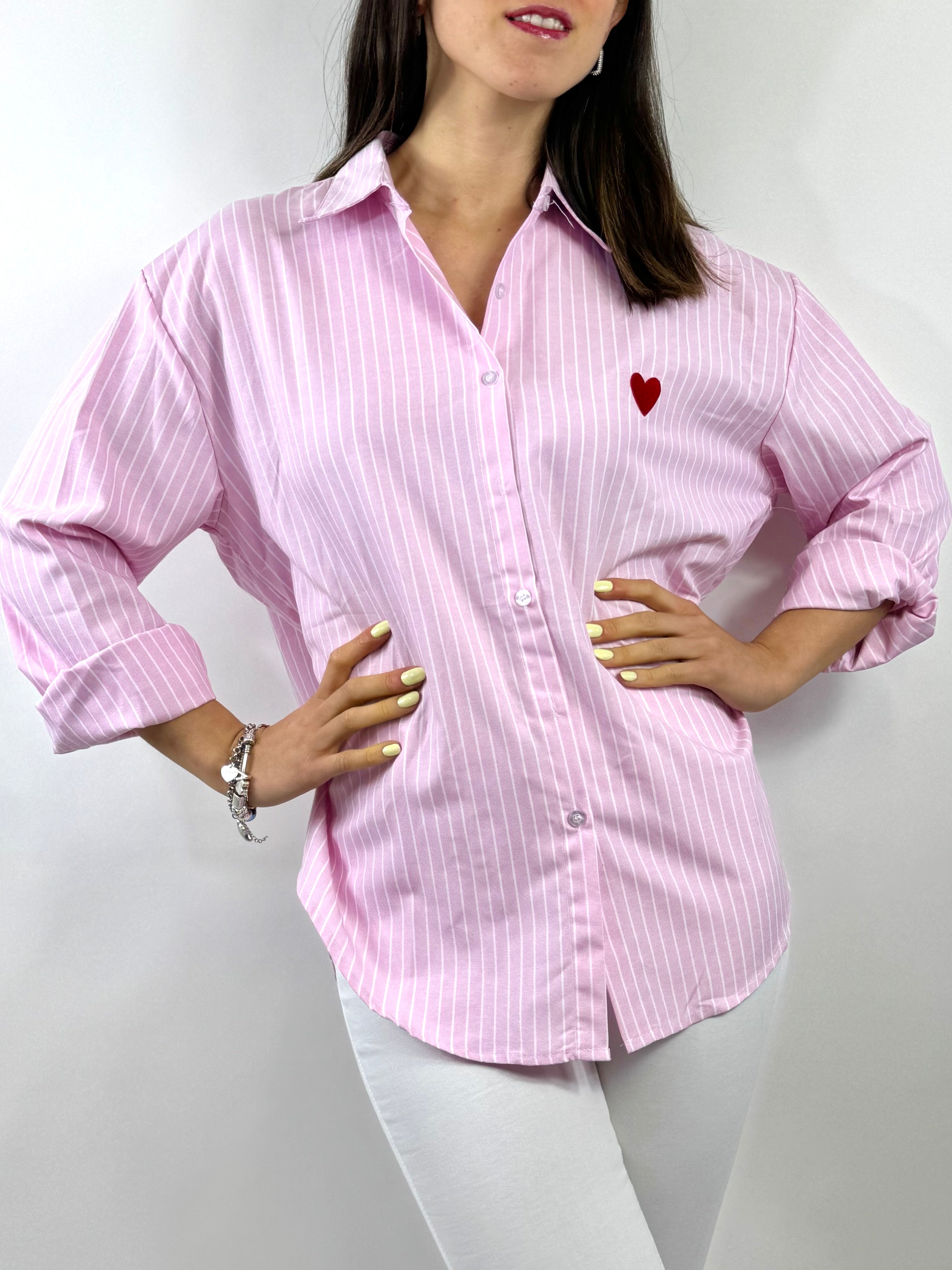 CECILE CAMICIA ROSA CUORICINO