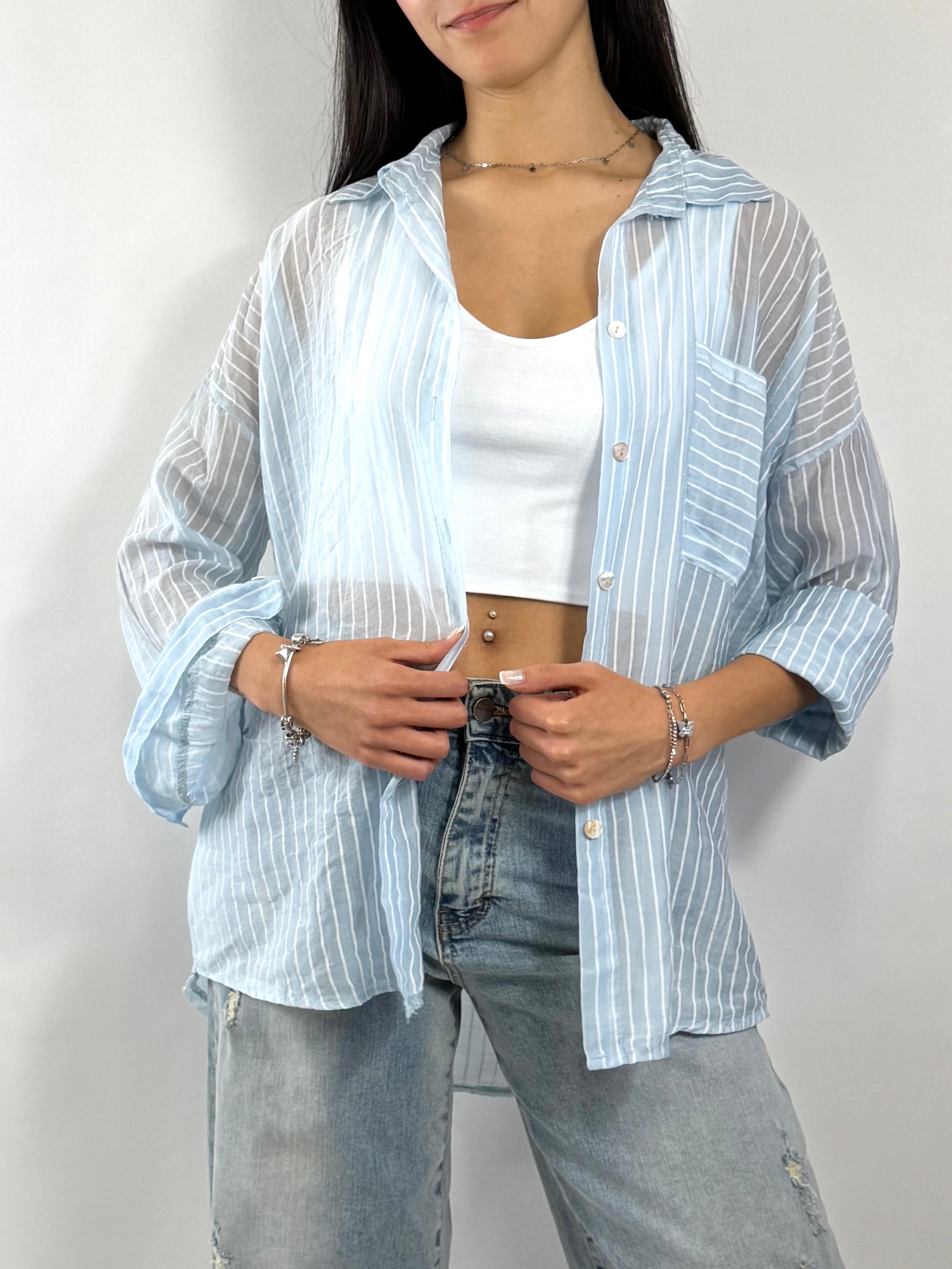 CECILIE CAMICIA A RIGHE CIELO