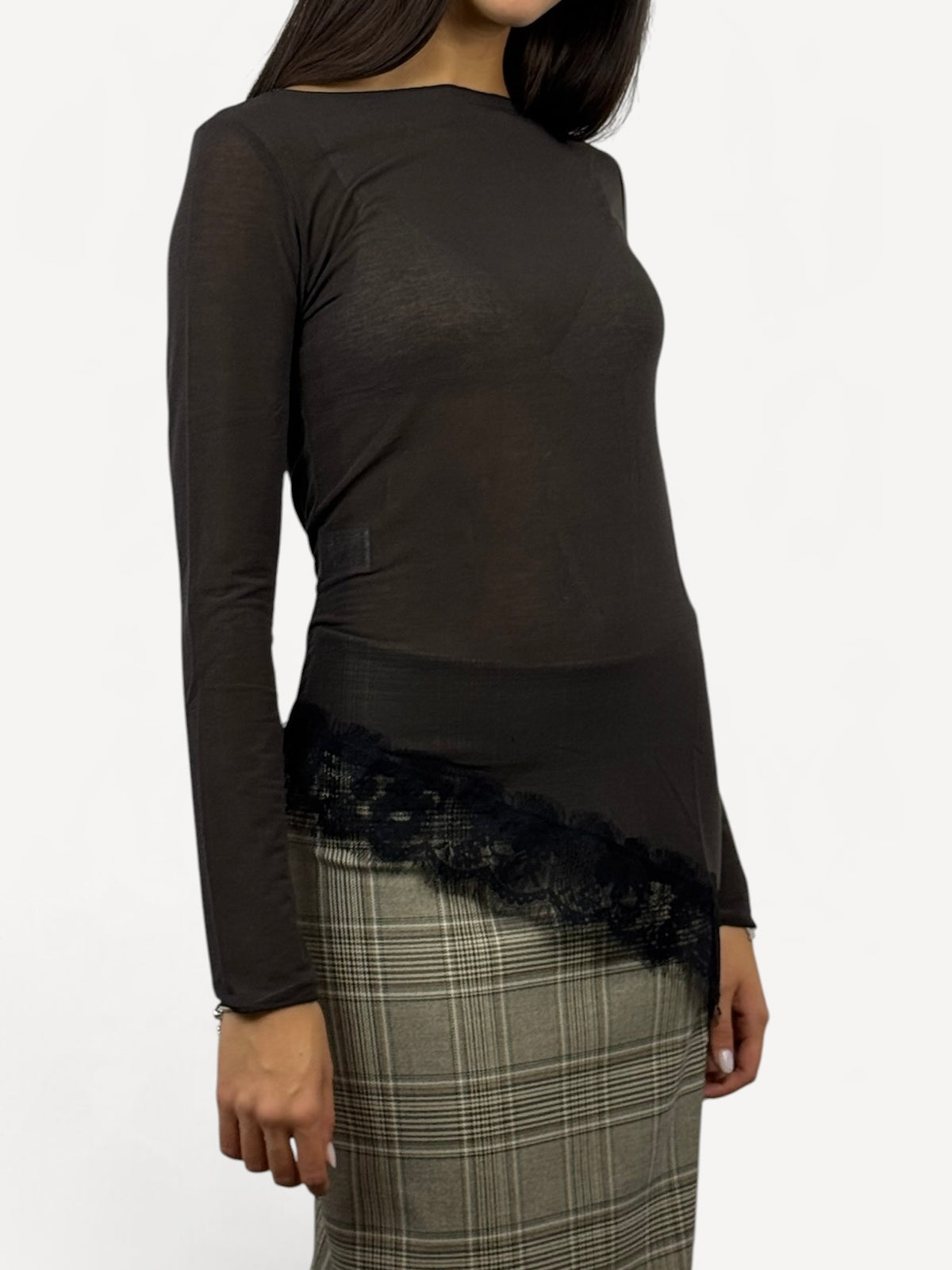 SUSY MIX MAGLIA SCOLLO A BARCHETTA CON PIZZO