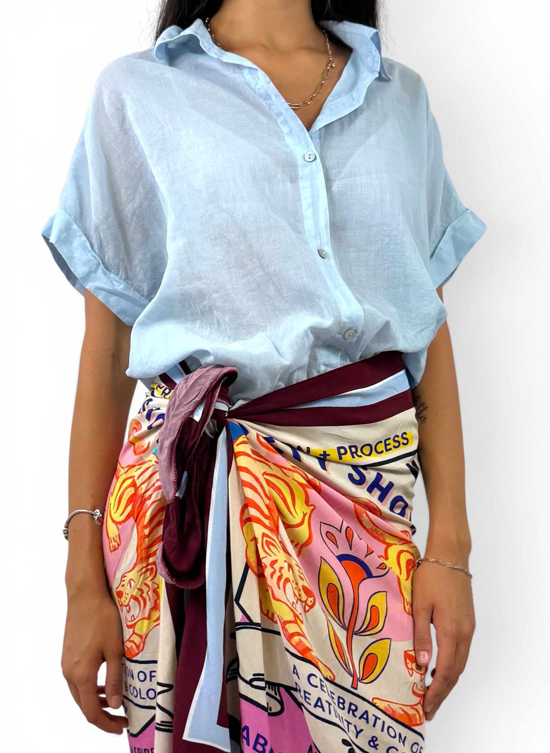 SUSY MIX CAMICIA MUSSOLA CELESTE