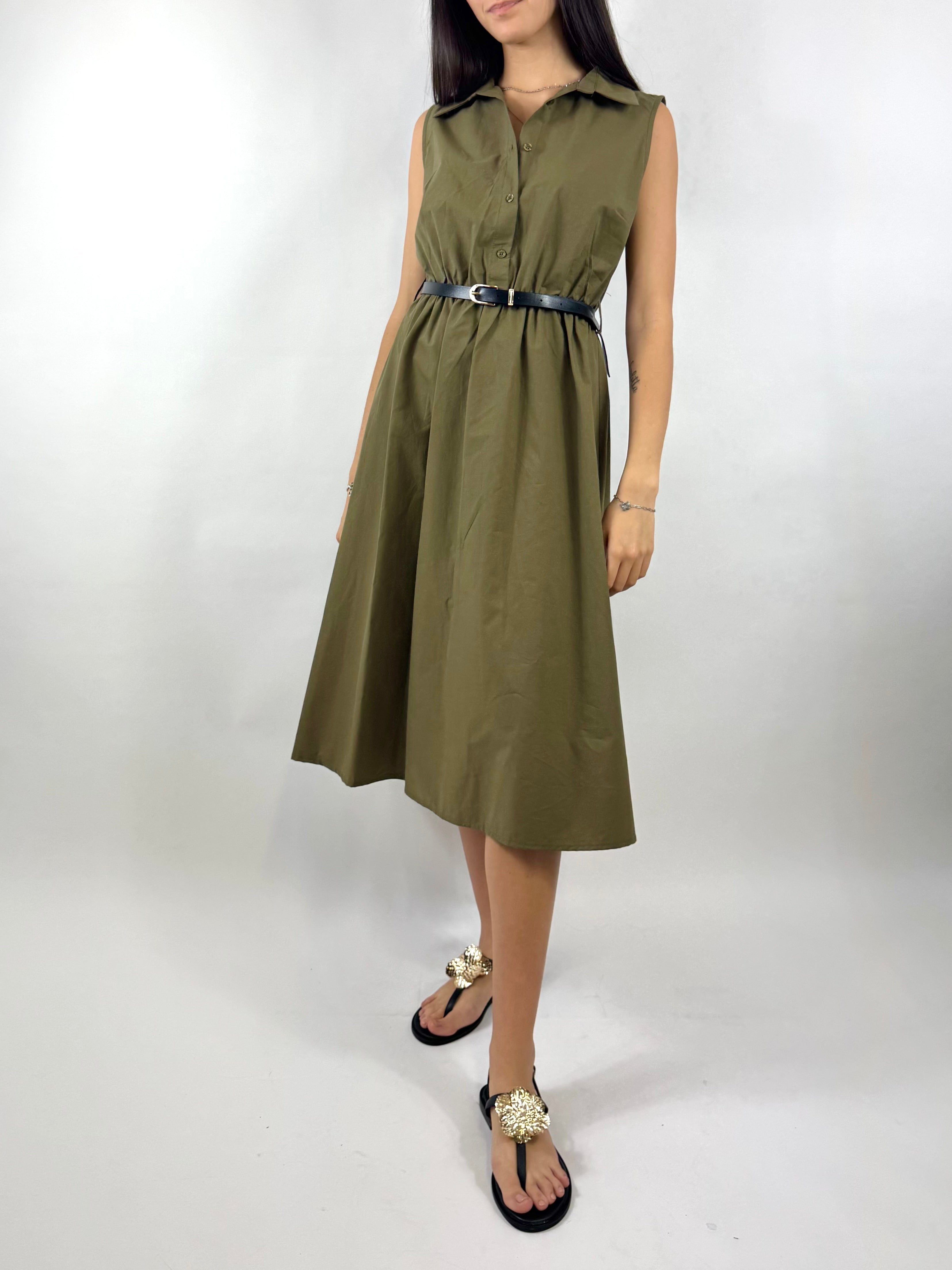 CECILE ABITO LUNGO VERDE MILITARE
