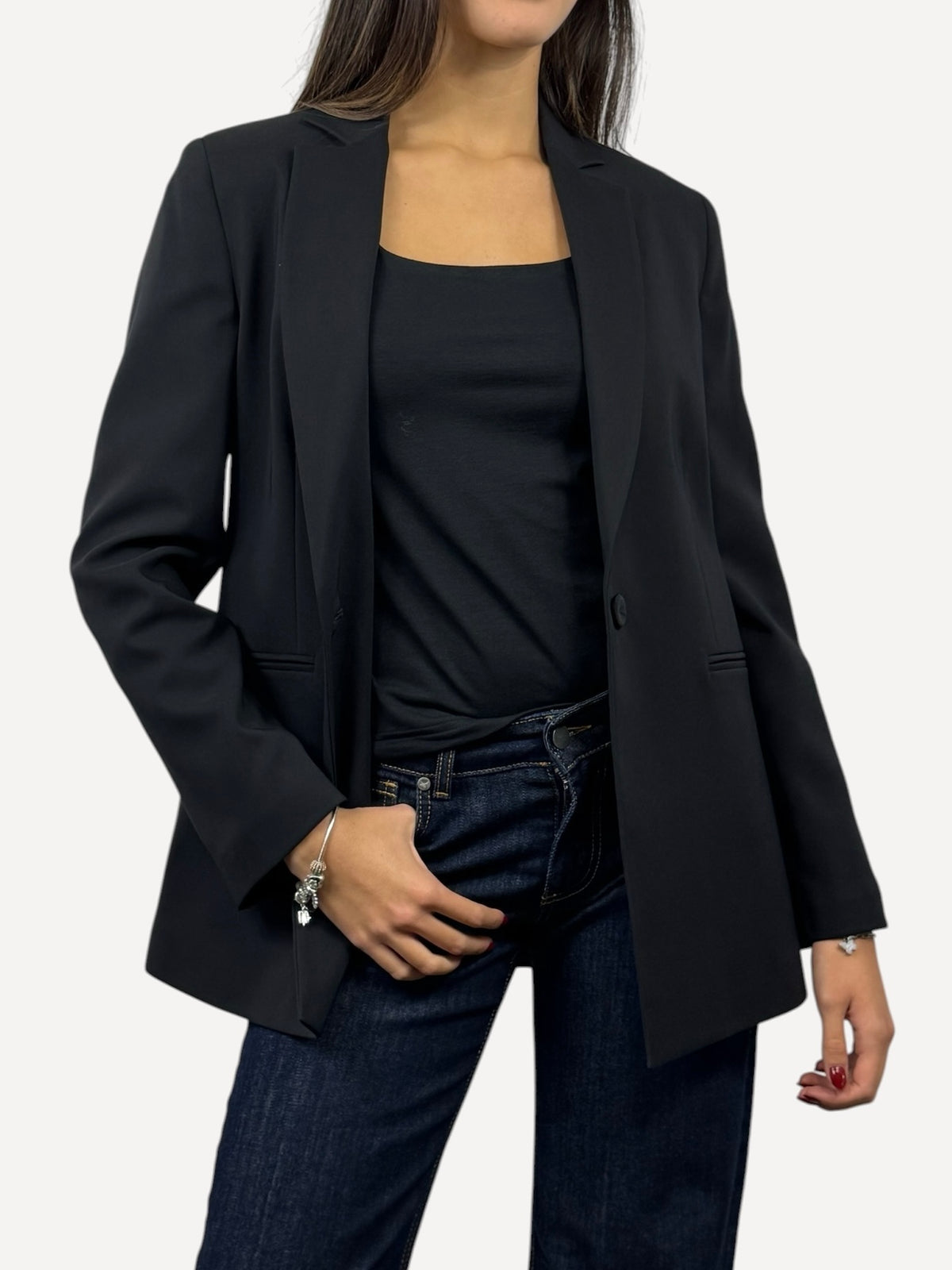SUSY MIX BLAZER BOTTONE NERO