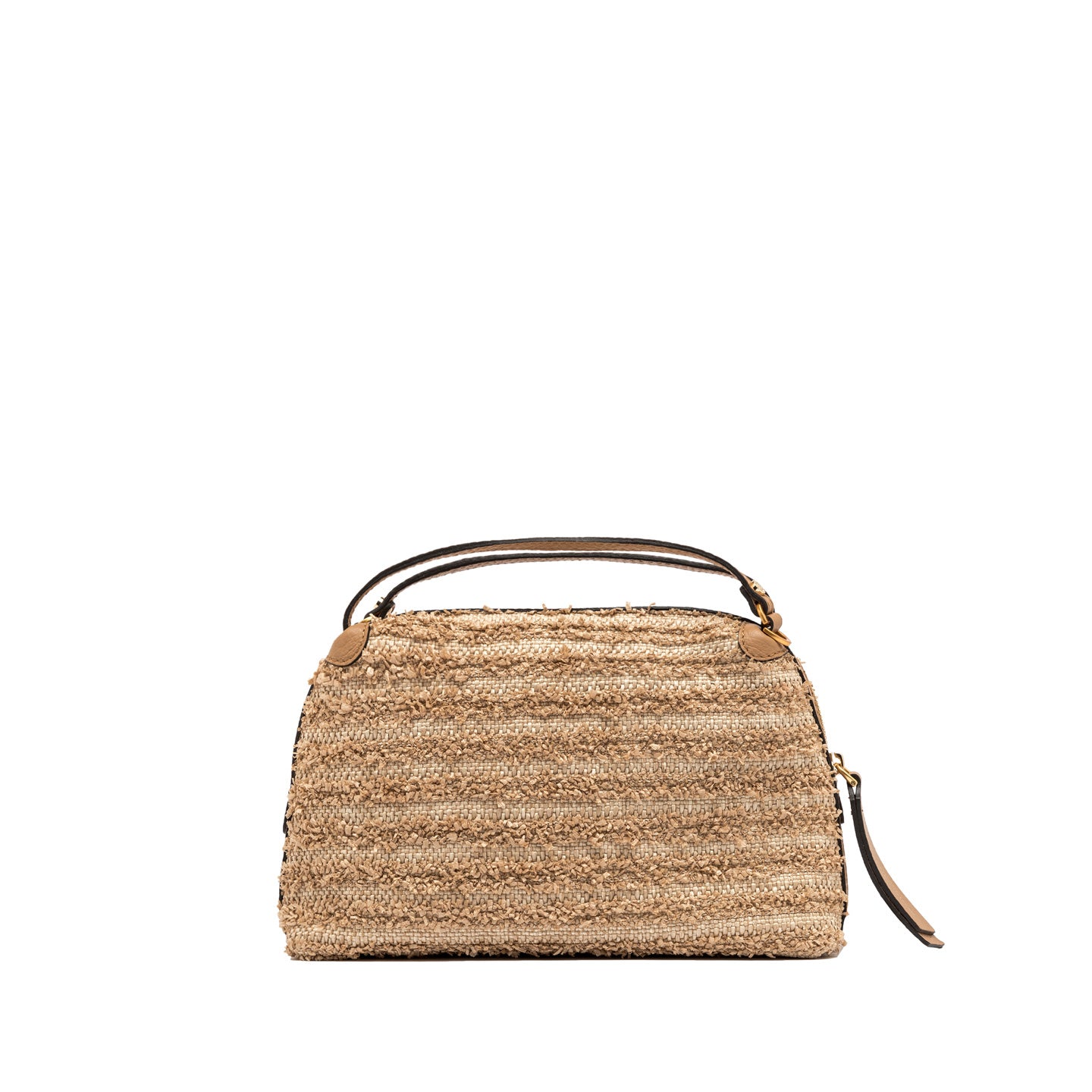 Gianni Chiarini borsa a mano in paglia con tracolla e inserti di pelle