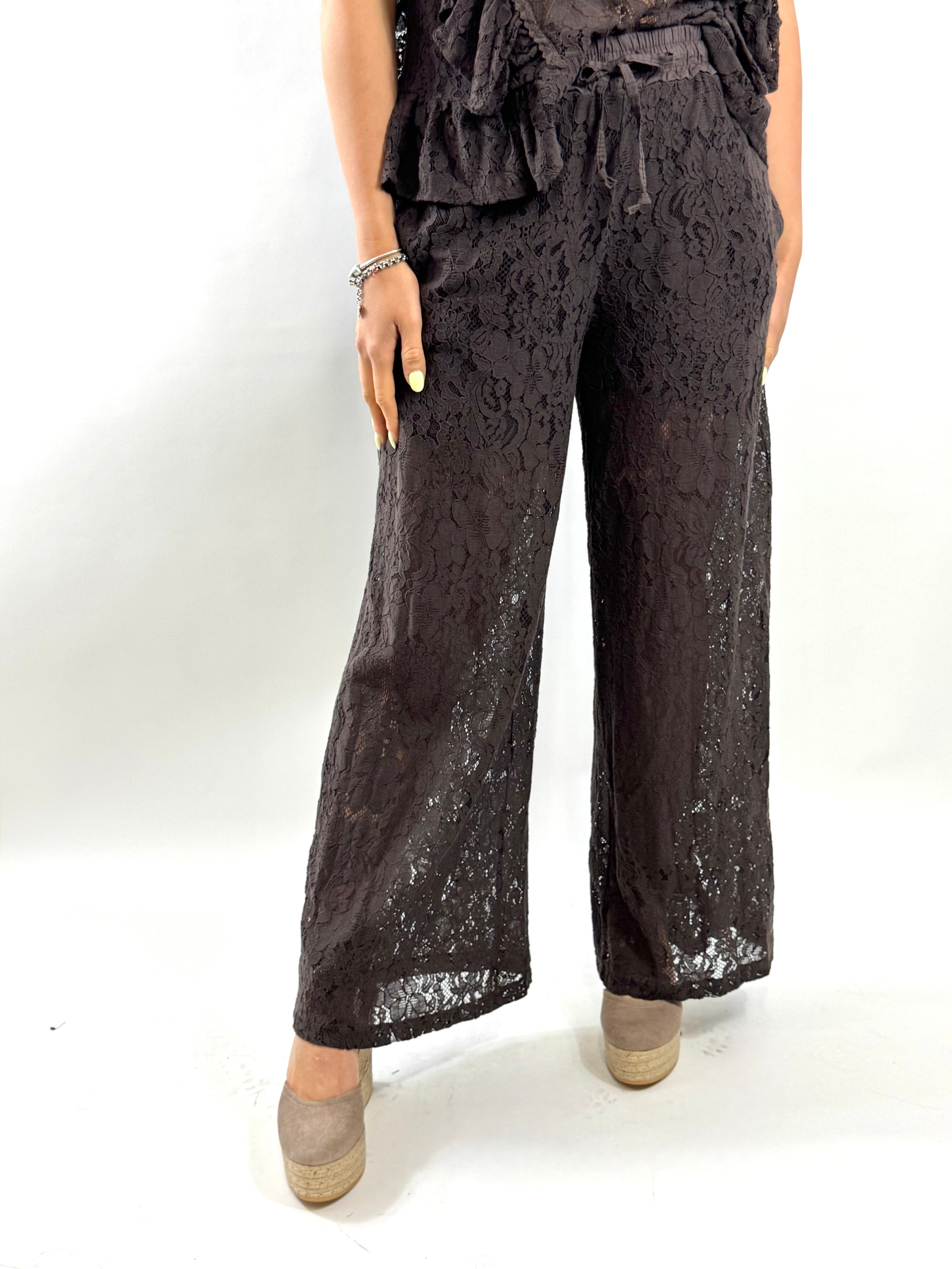 SUSY MIX PANTALONE PIZZO MORO