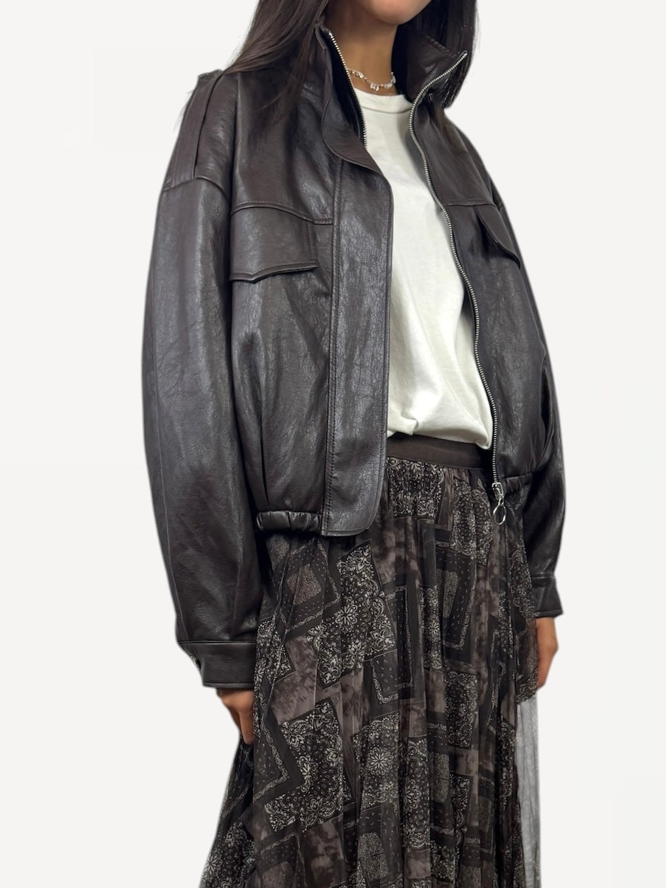 CECILE GIACCA MODELLO BOMBER MORO