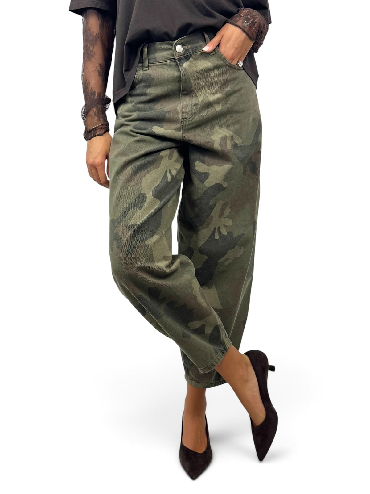 SUSY MIX PANTALONE MILITARE CAMOUFLAGE