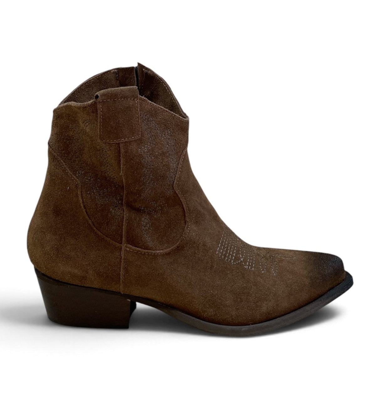 DIVINE FOLLIE STIVALETTI TEXANO IN CAMOSCIO CON RICAMI