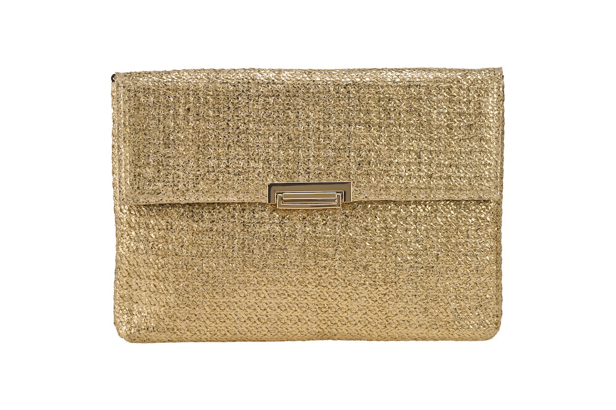 ANNA CECERE POCHETTE INTRECCIATA ORO
