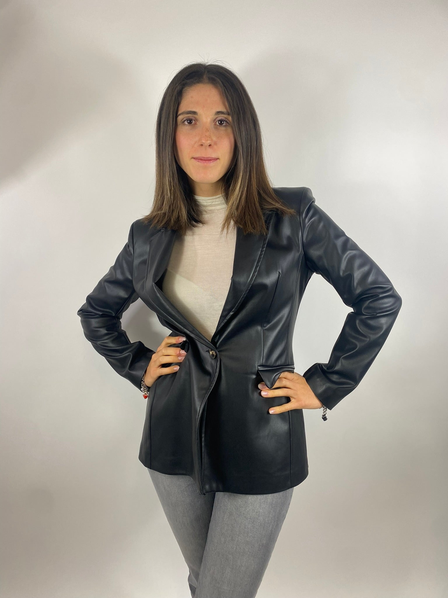 SUSY MIX GIACCA ECOPELLE NERA