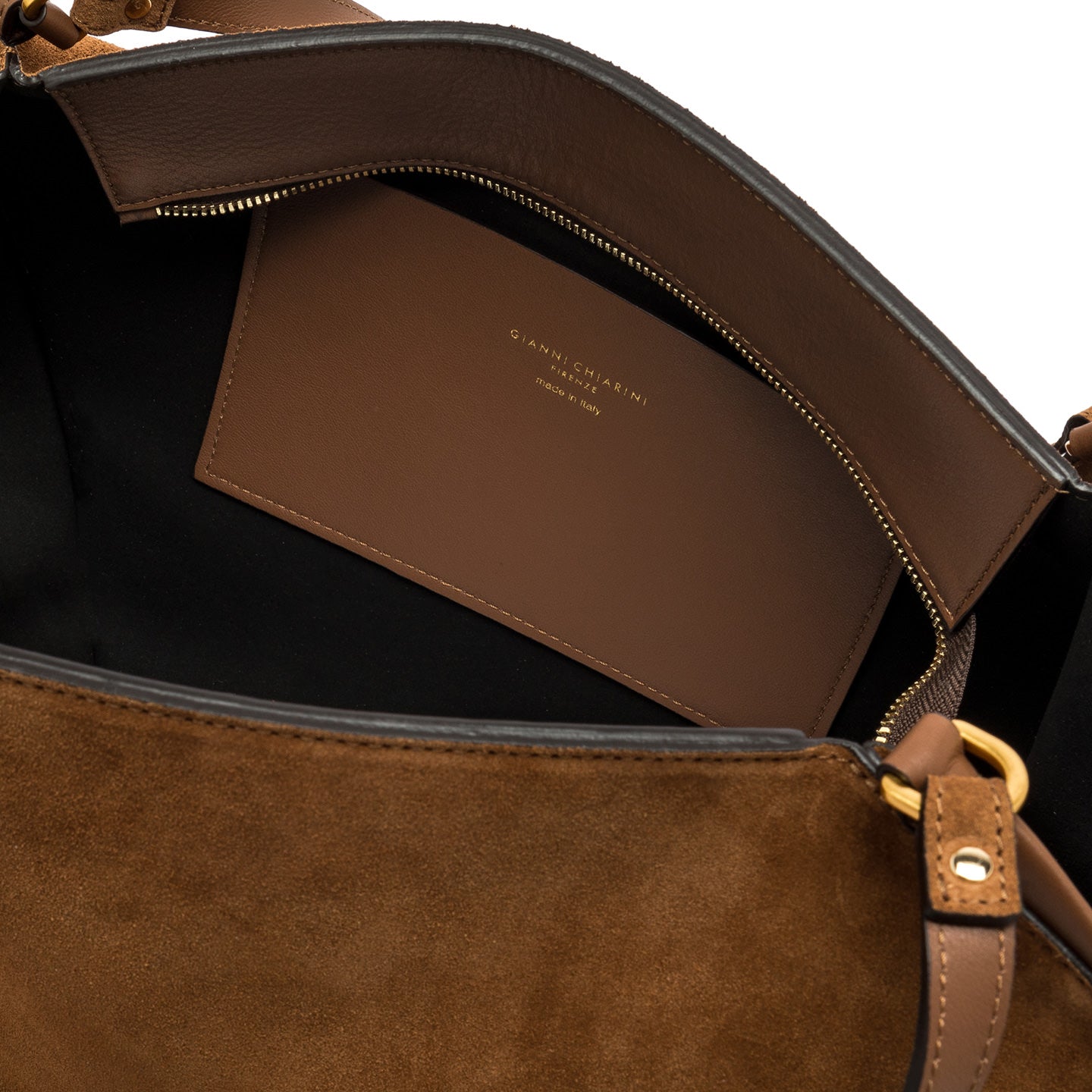 Gianni Chiarini Borsa a spalla scamosciata bloom cognac