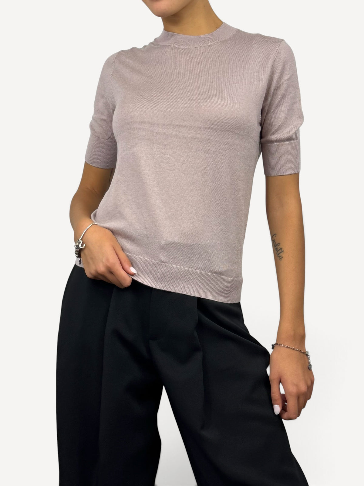 SUSY MIX MAGLIA PARICOLLO ROSA