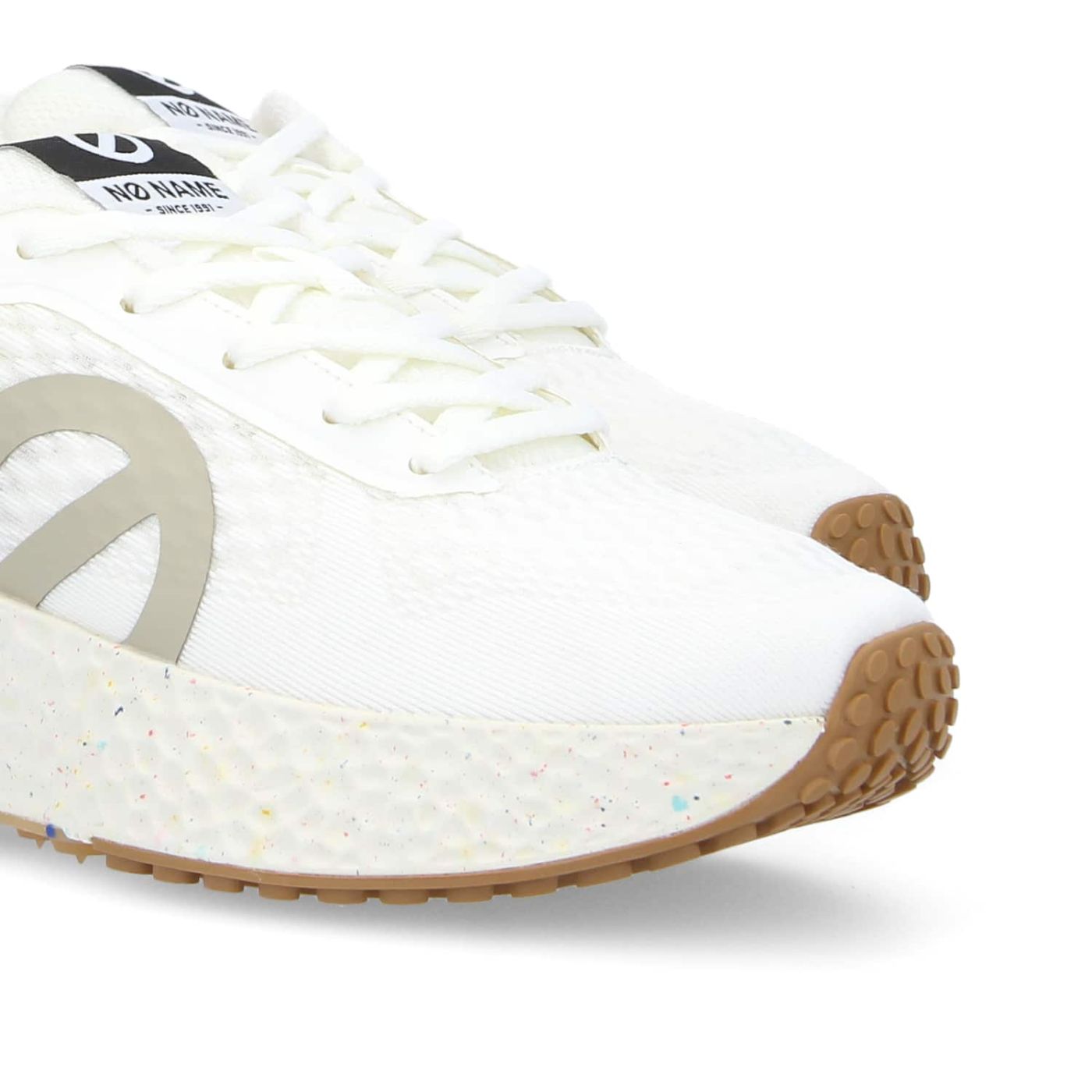 NO NAME Sneaker donna in tessuto tecnico bianco con logo stampato grigio