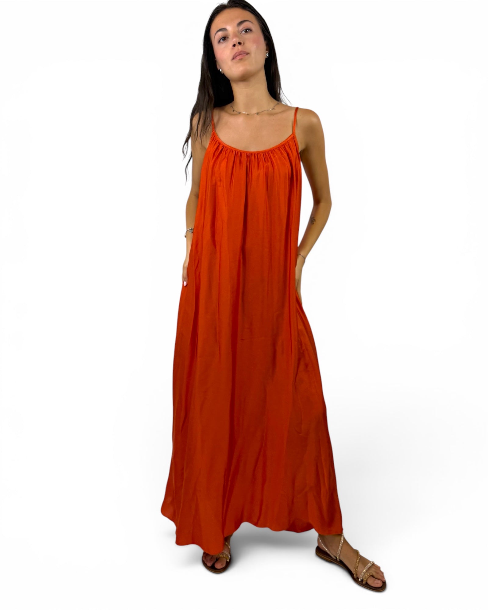SUSY MIX ABITO RASO INCRESPATO ARANCIO