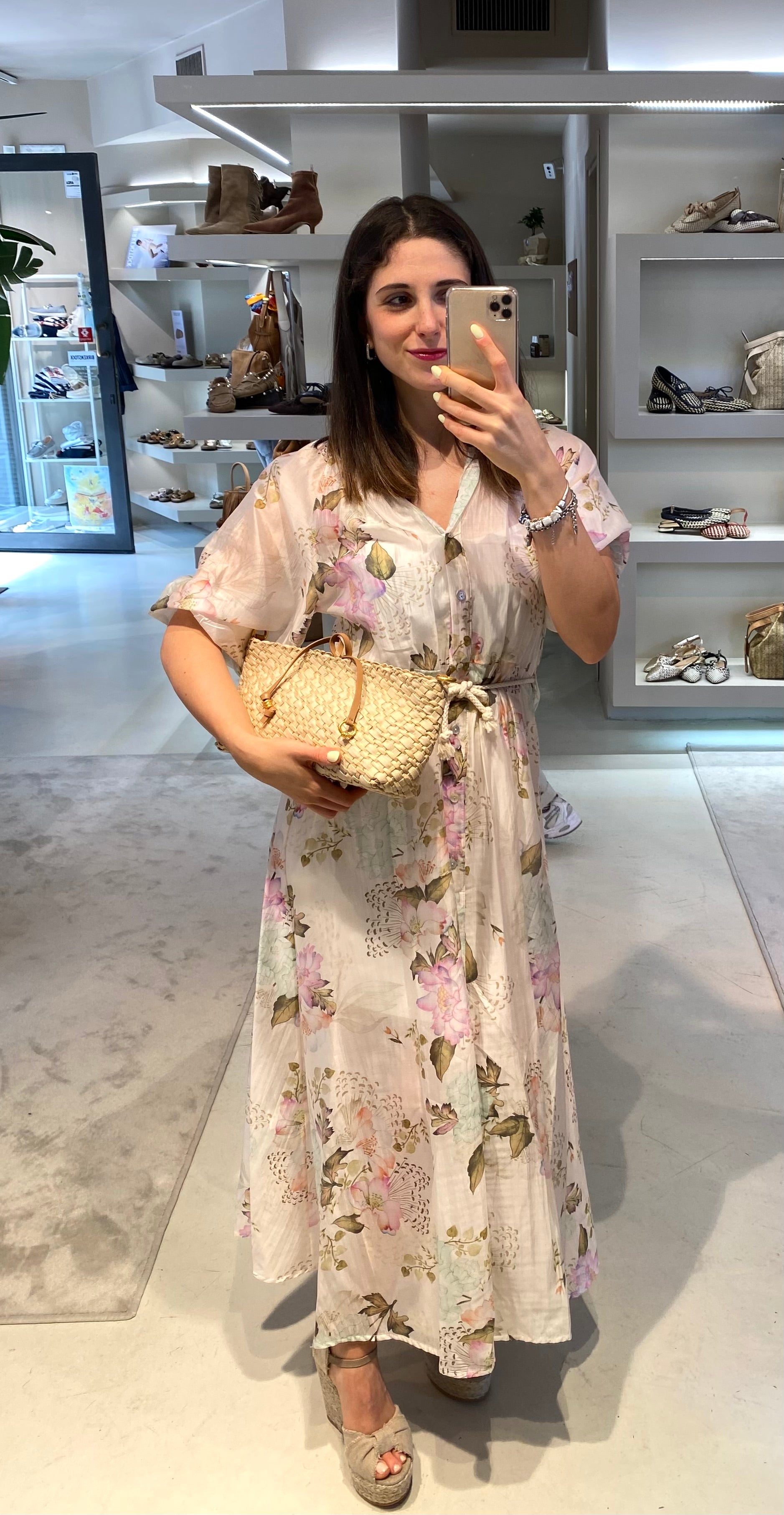 SUSY MIX ABITO CHEMISIER LATTE FANTASIA FIORI