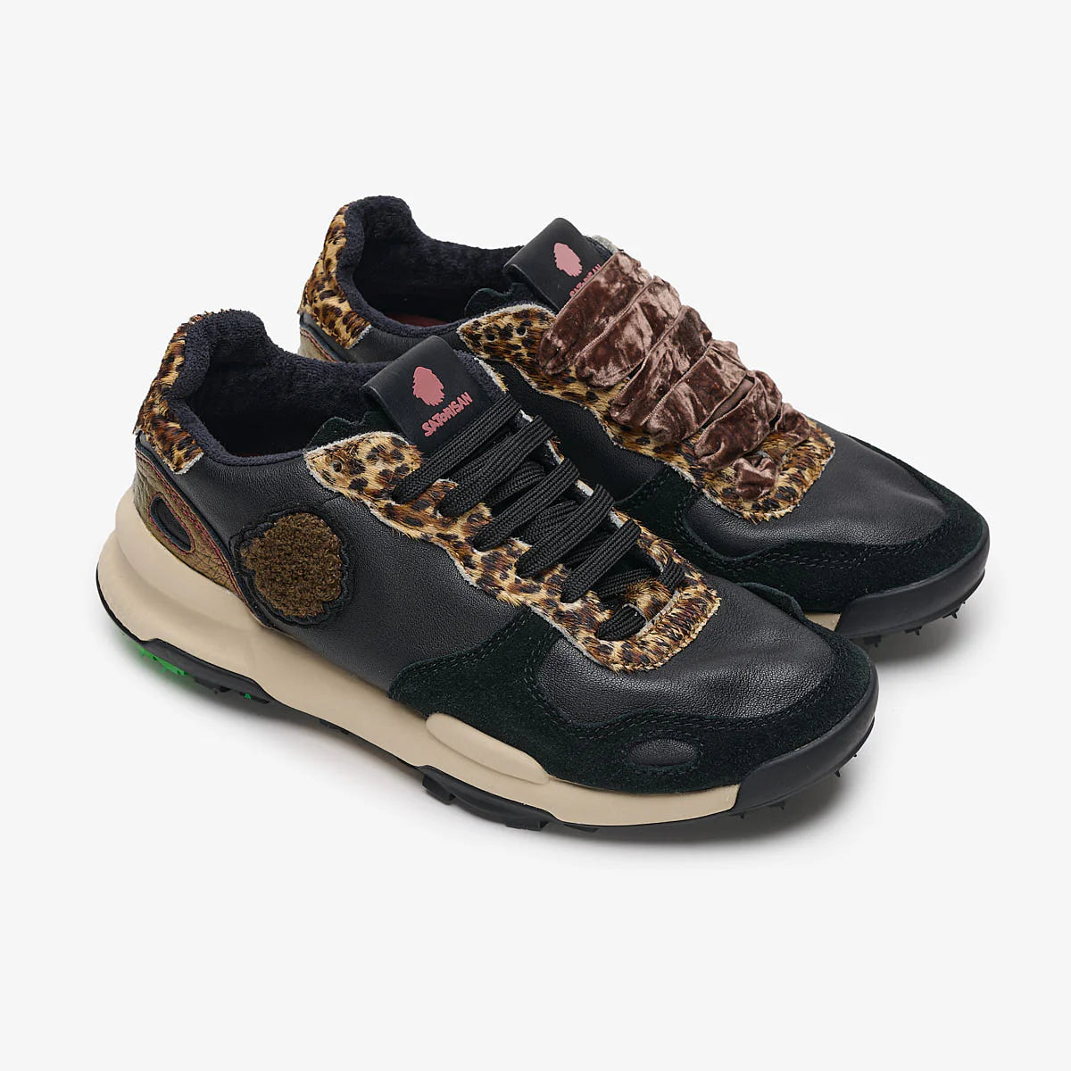 SATORISAN Sneakers donna pelle cavallino nero