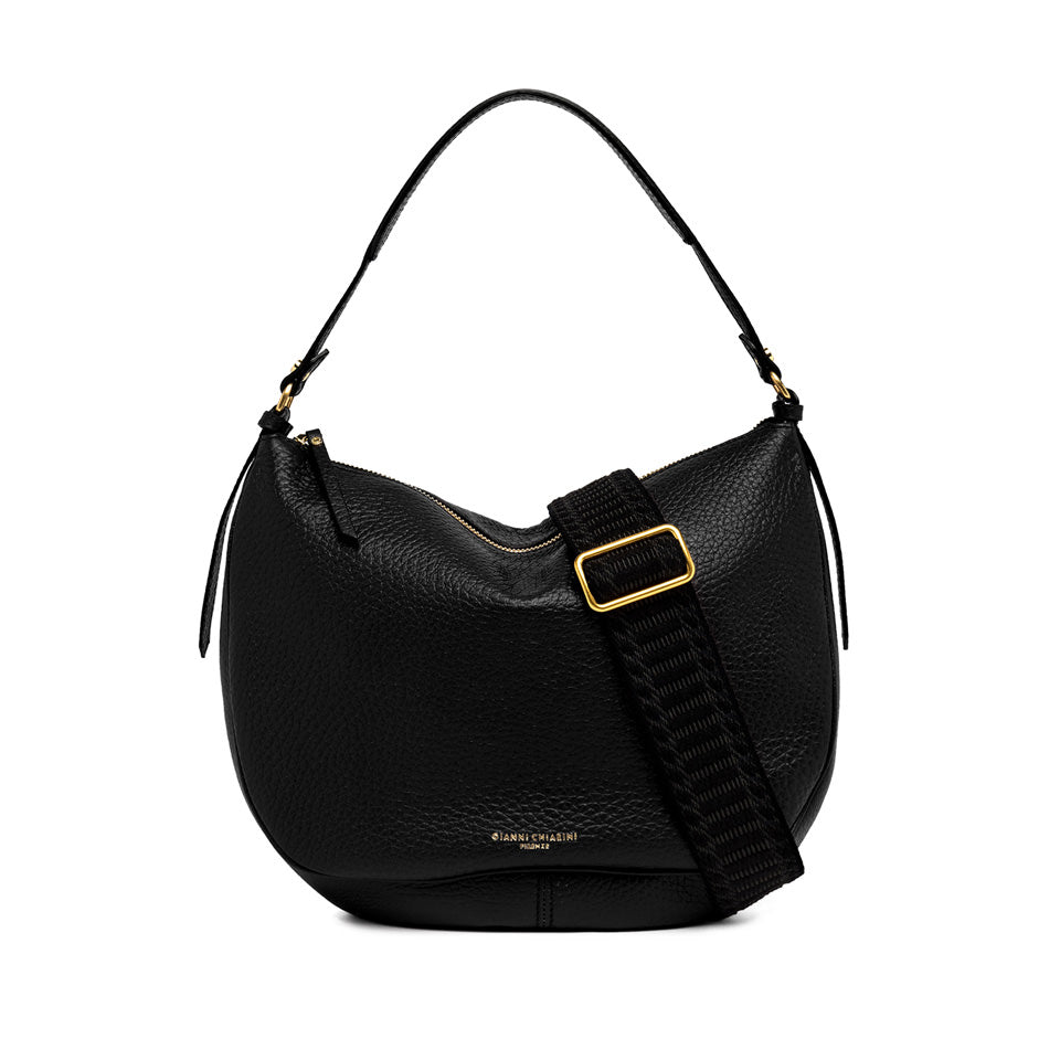 Gianni Chiarini Borsa a spalla realizzata in pelle grana maxi nero