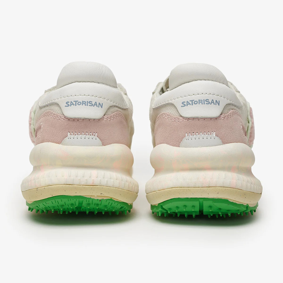 Satorisan sneakers donna in lino crema e dettagli in suede rosa