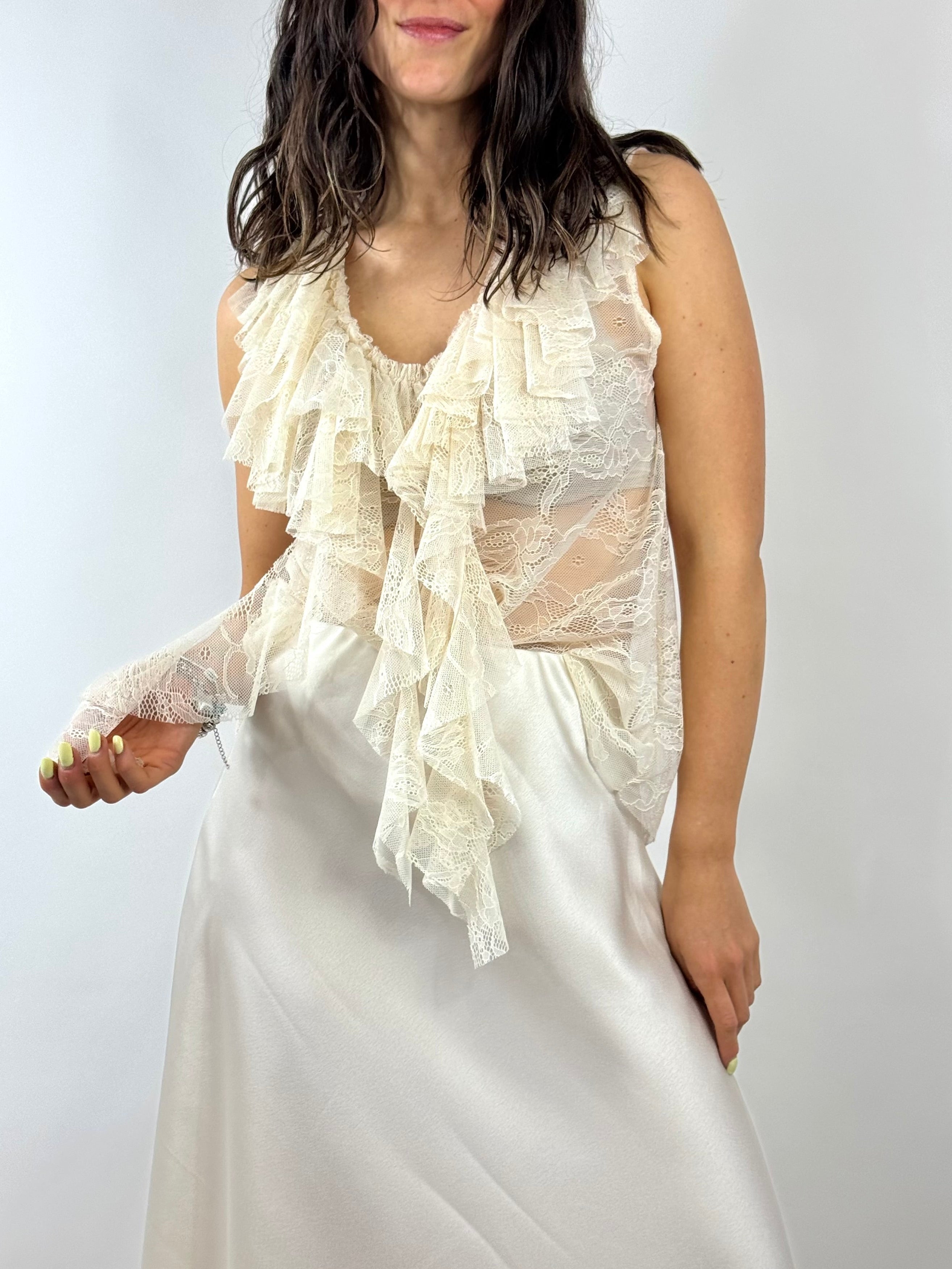 CECILE TOP PIZZO BURRO