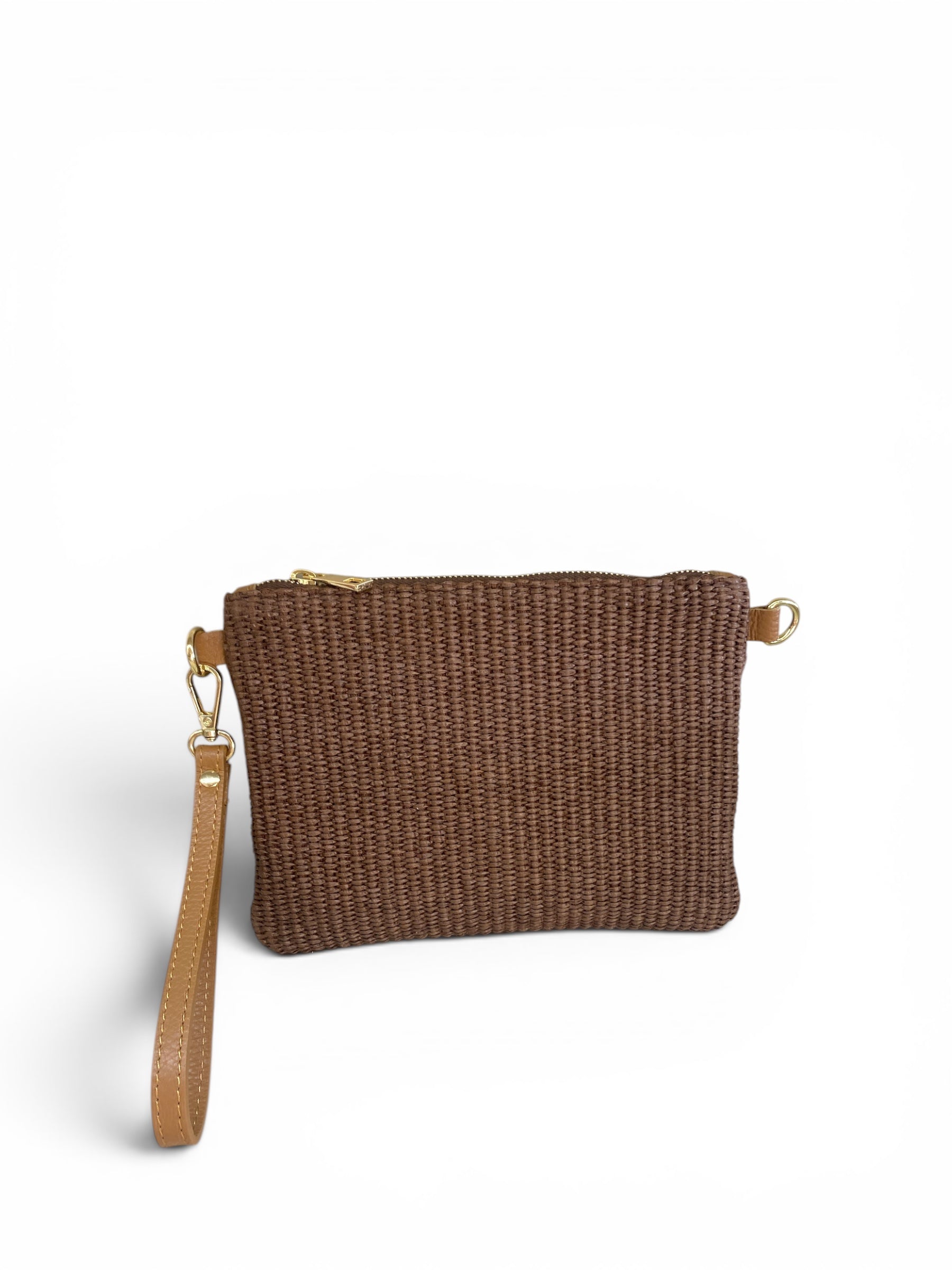 CECILE POCHETTE RAFIA TABACCO