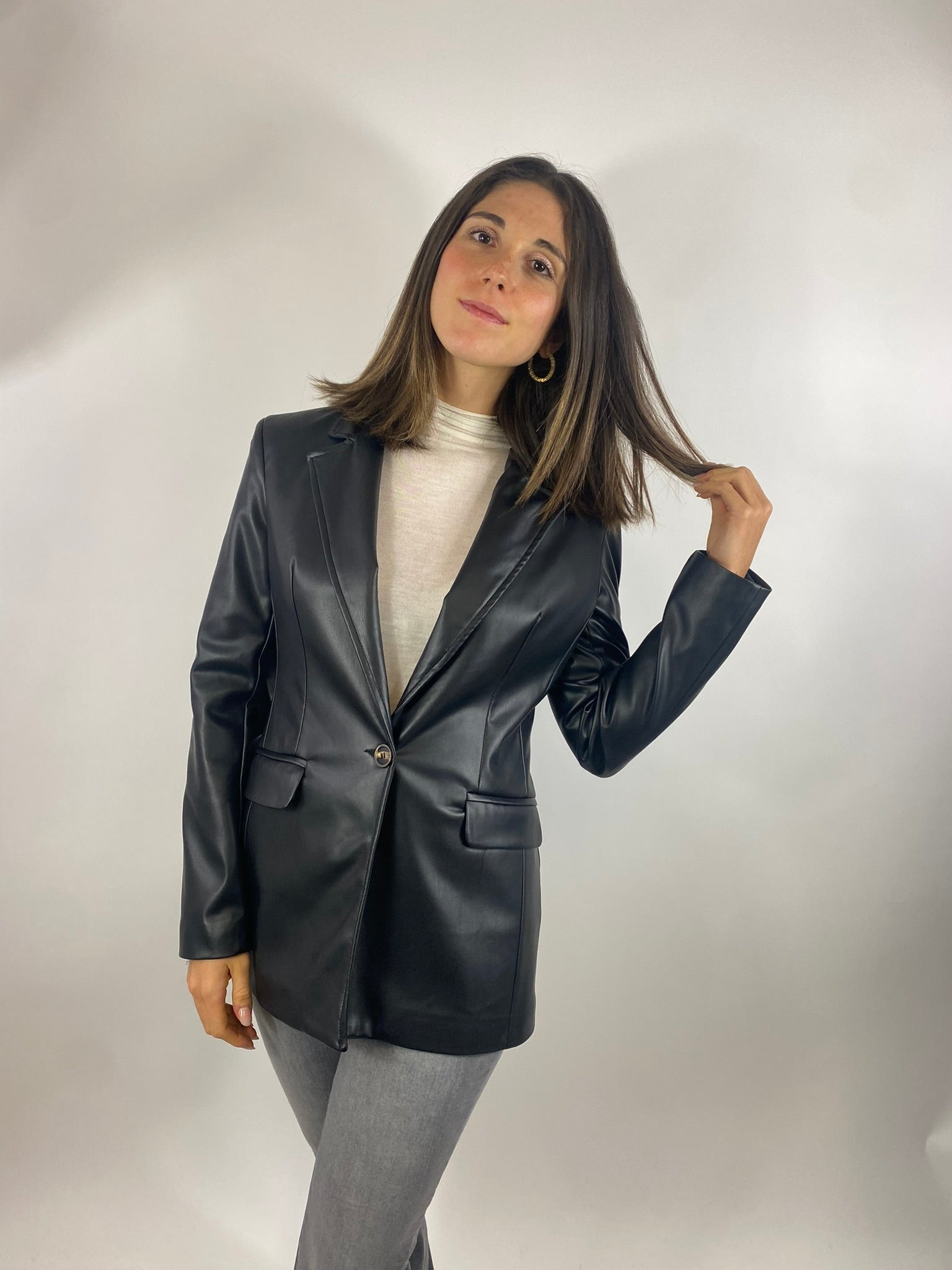 SUSY MIX GIACCA ECOPELLE NERA