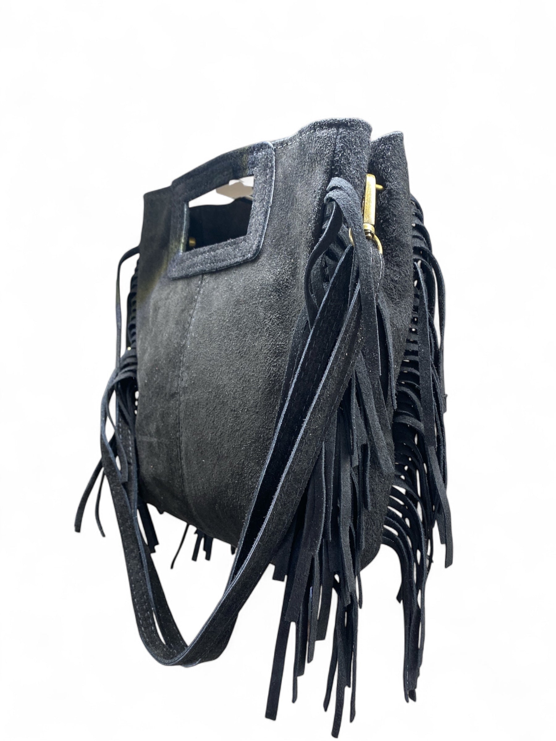 CECILE BORSA A MANO CON FRANGE NERA