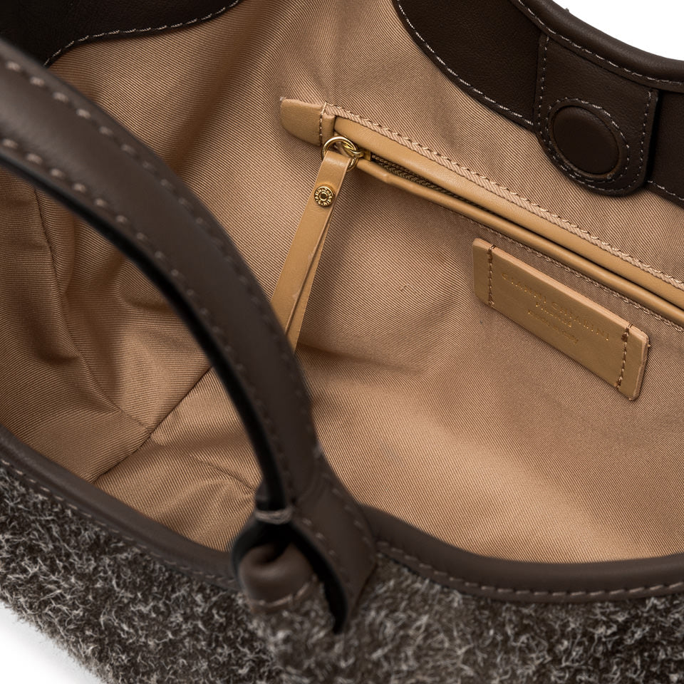 Gianni Chiarini Borsa a mano realizzata in pelle scamosciata marrone scuro