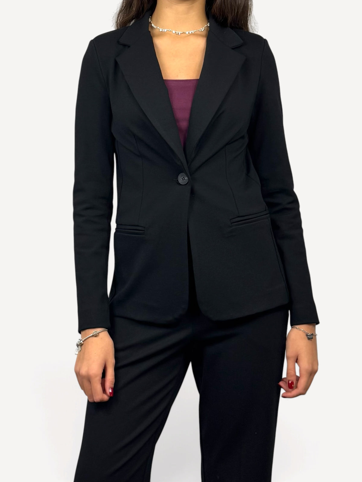 SUSY MIX BLAZER TESSUTO PUNTO MILANO NERO