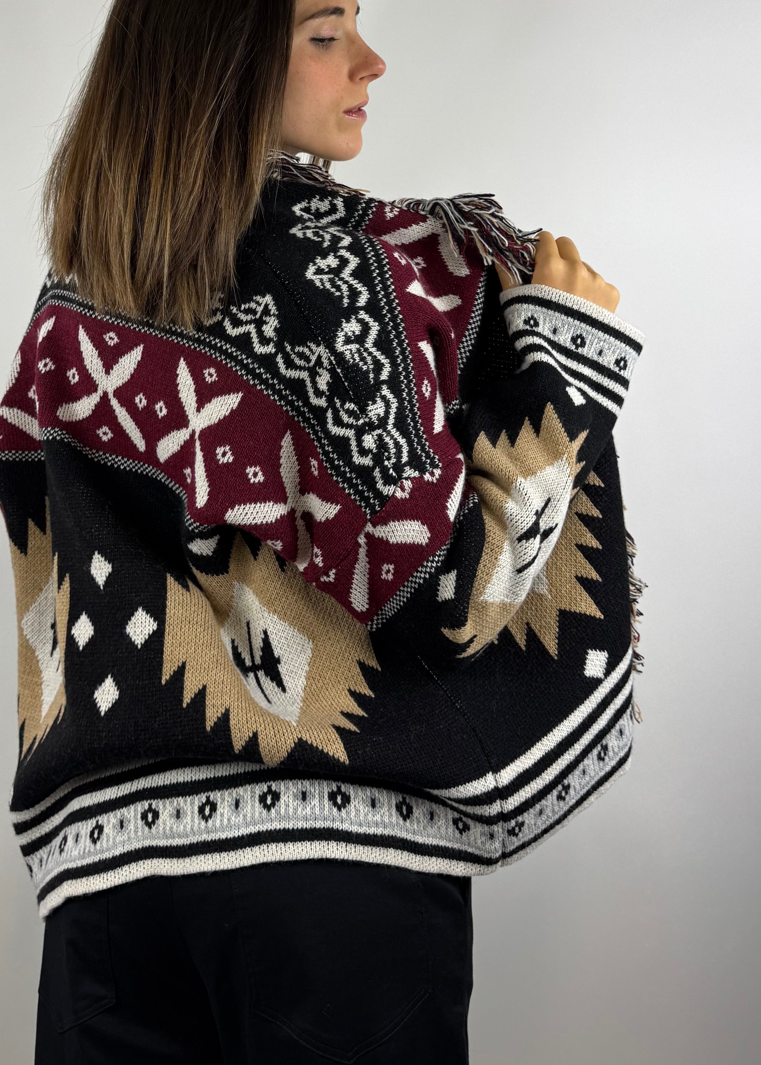 SUSY MIX CARDIGAN CORTO CON FRANGE