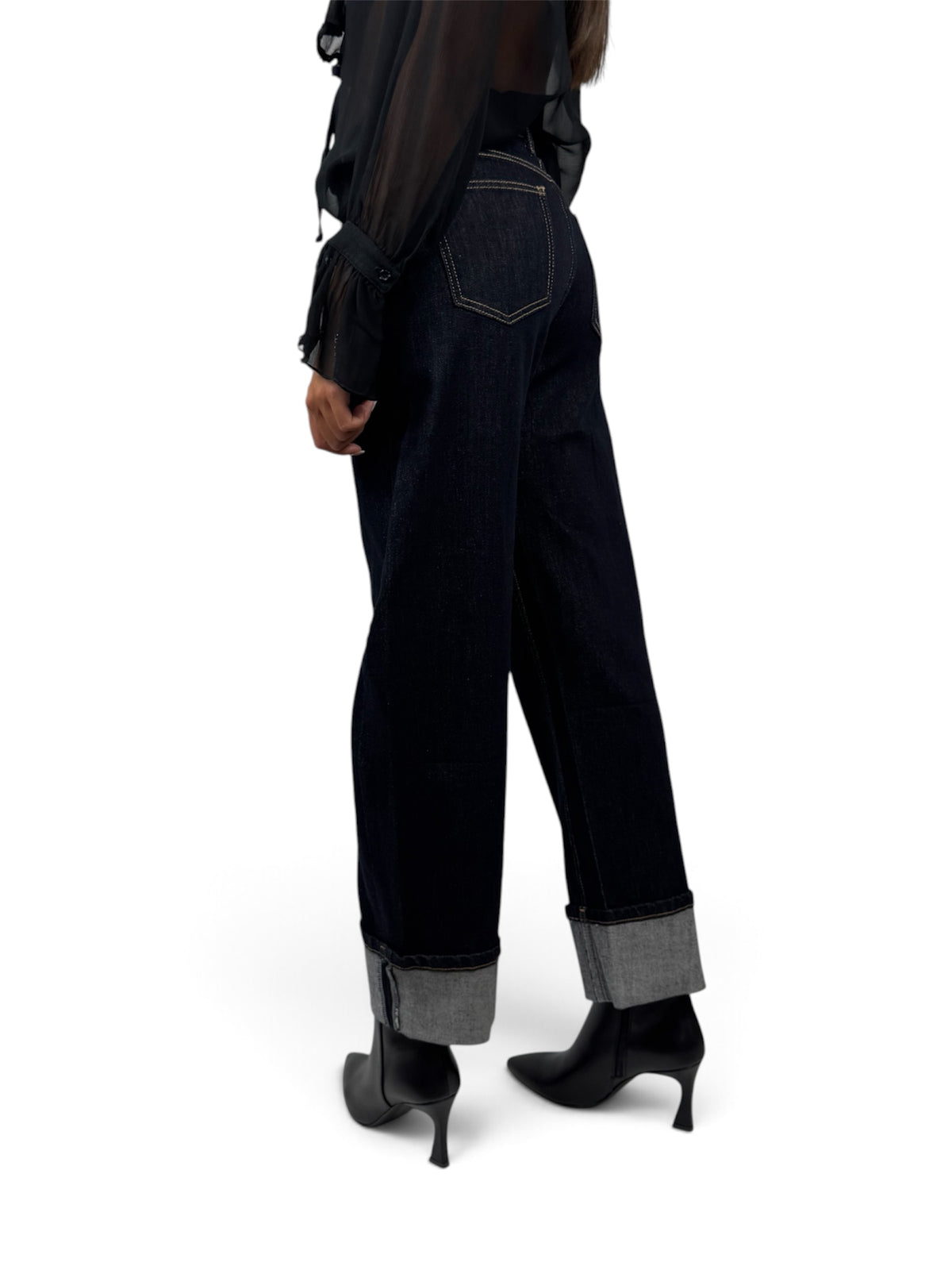 SUSY MIX JEANS CON RISVOLTO BLU