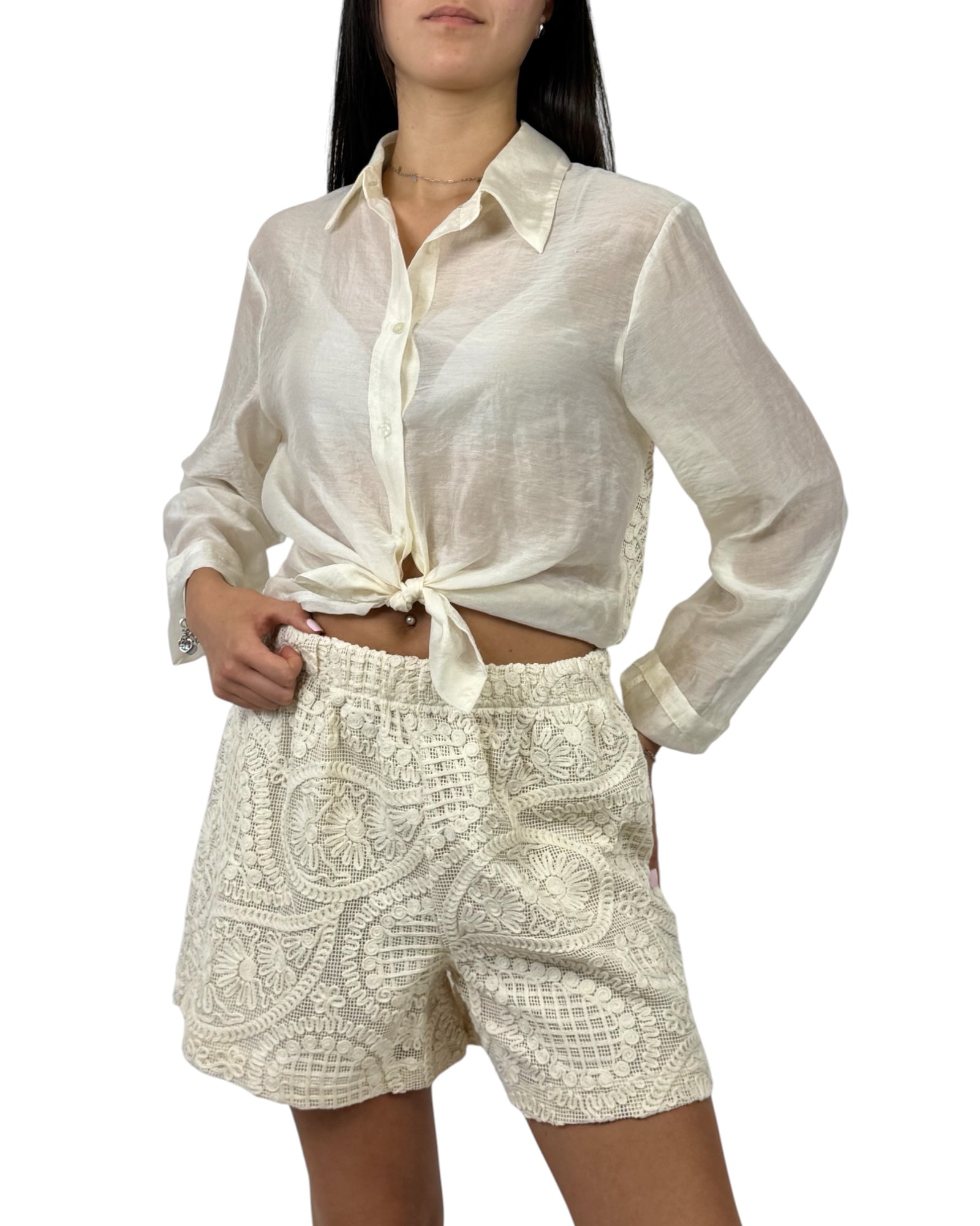 SUSY MIX CAMICIA CROCHET CON NODO