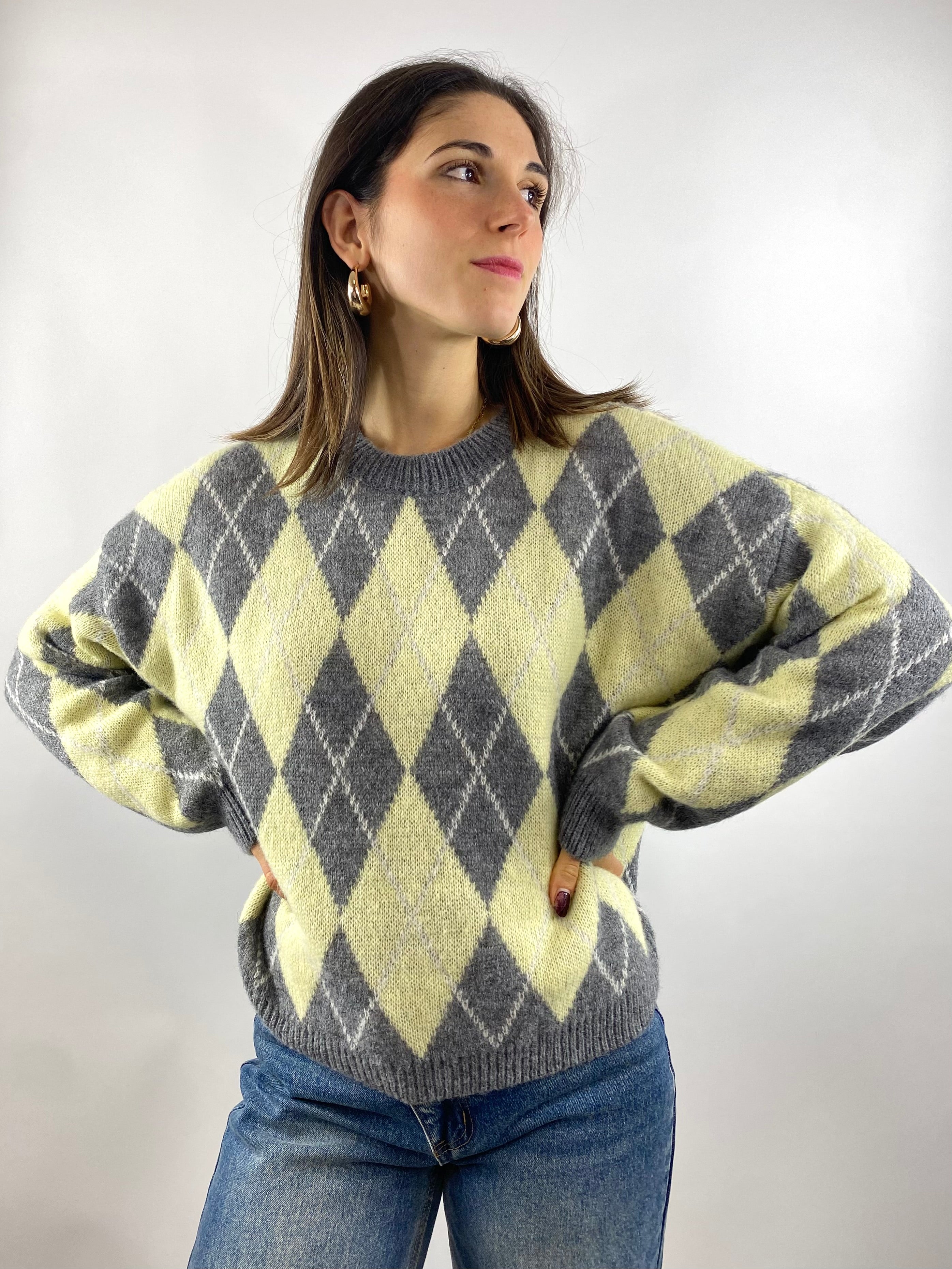 CECILE MAGLIONE GRIGIO E GIALLO