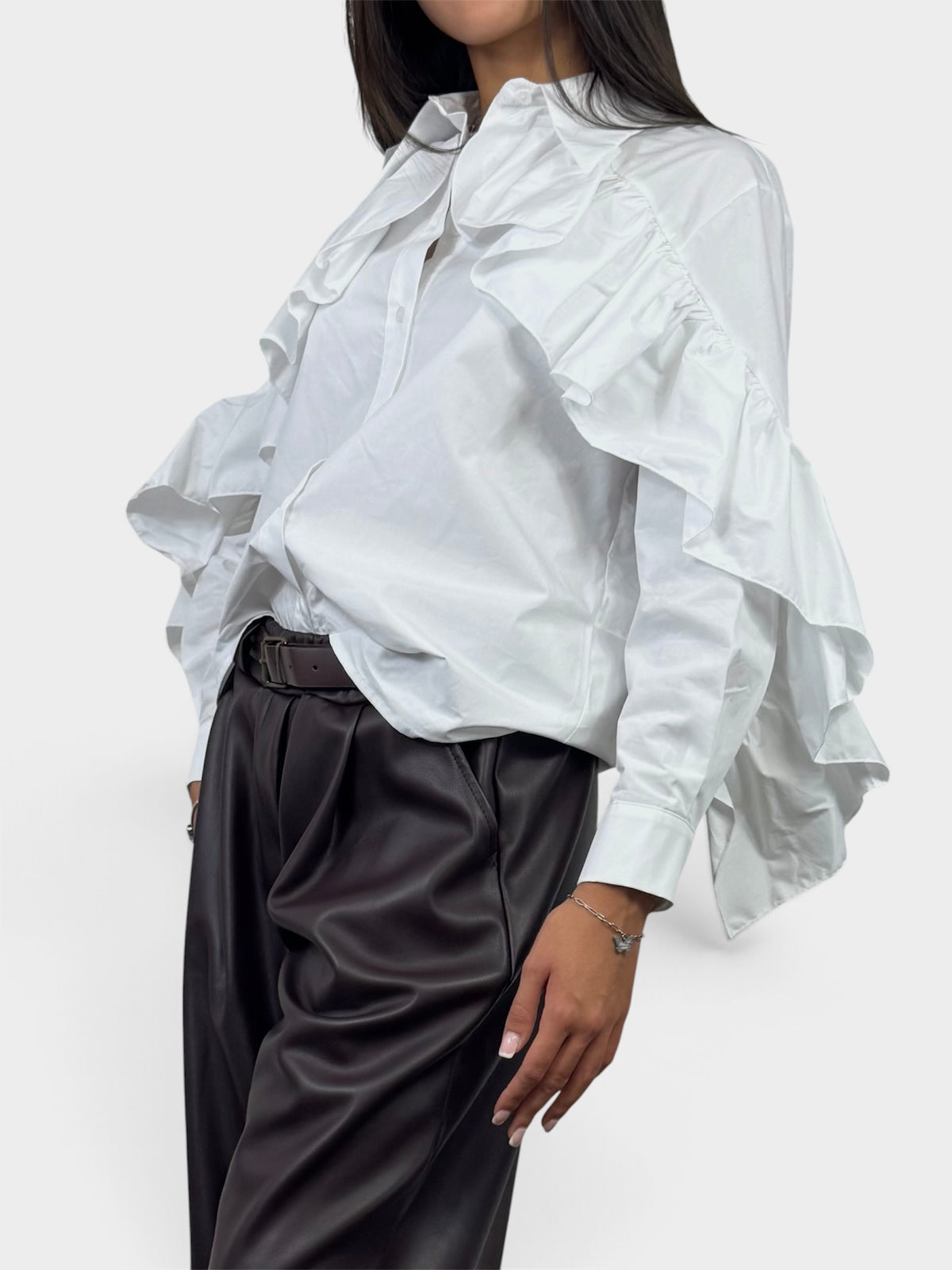 SUSY MIX CAMICIA ROUCHES BIANCA