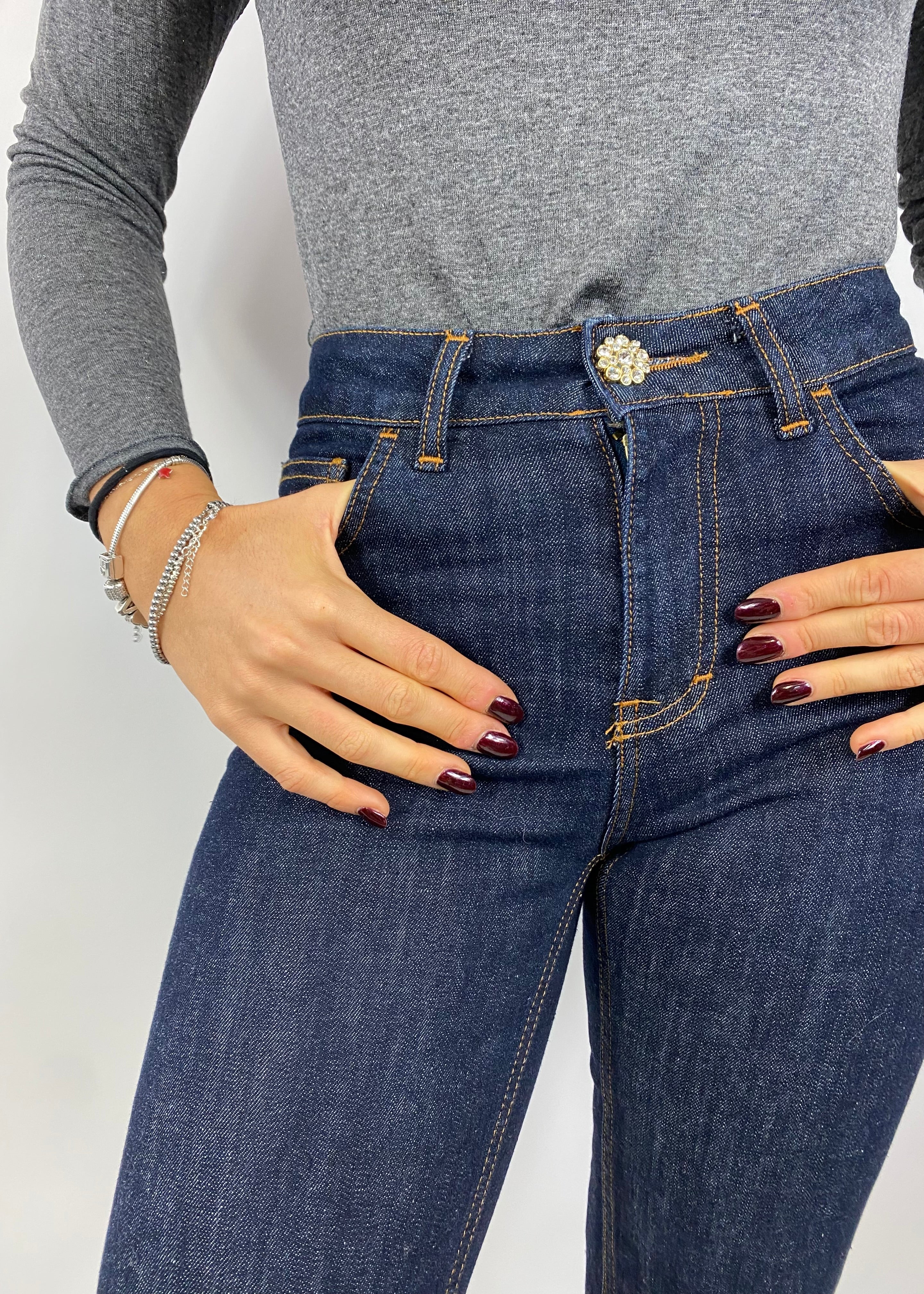 SUSY MIX JEANS BOTTONE GIOIELLO