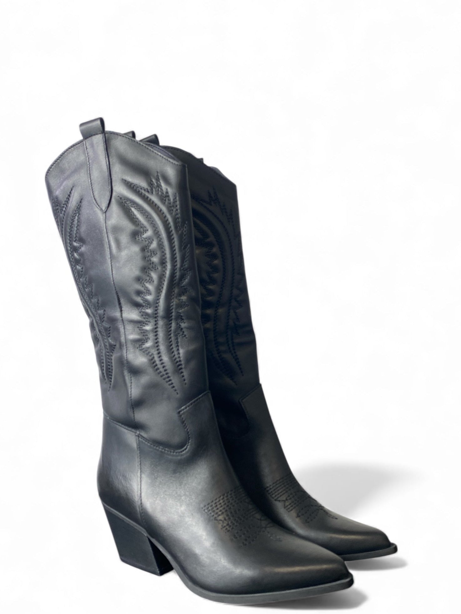 VIA MONDANA TEXANO NERO CON RICAMI