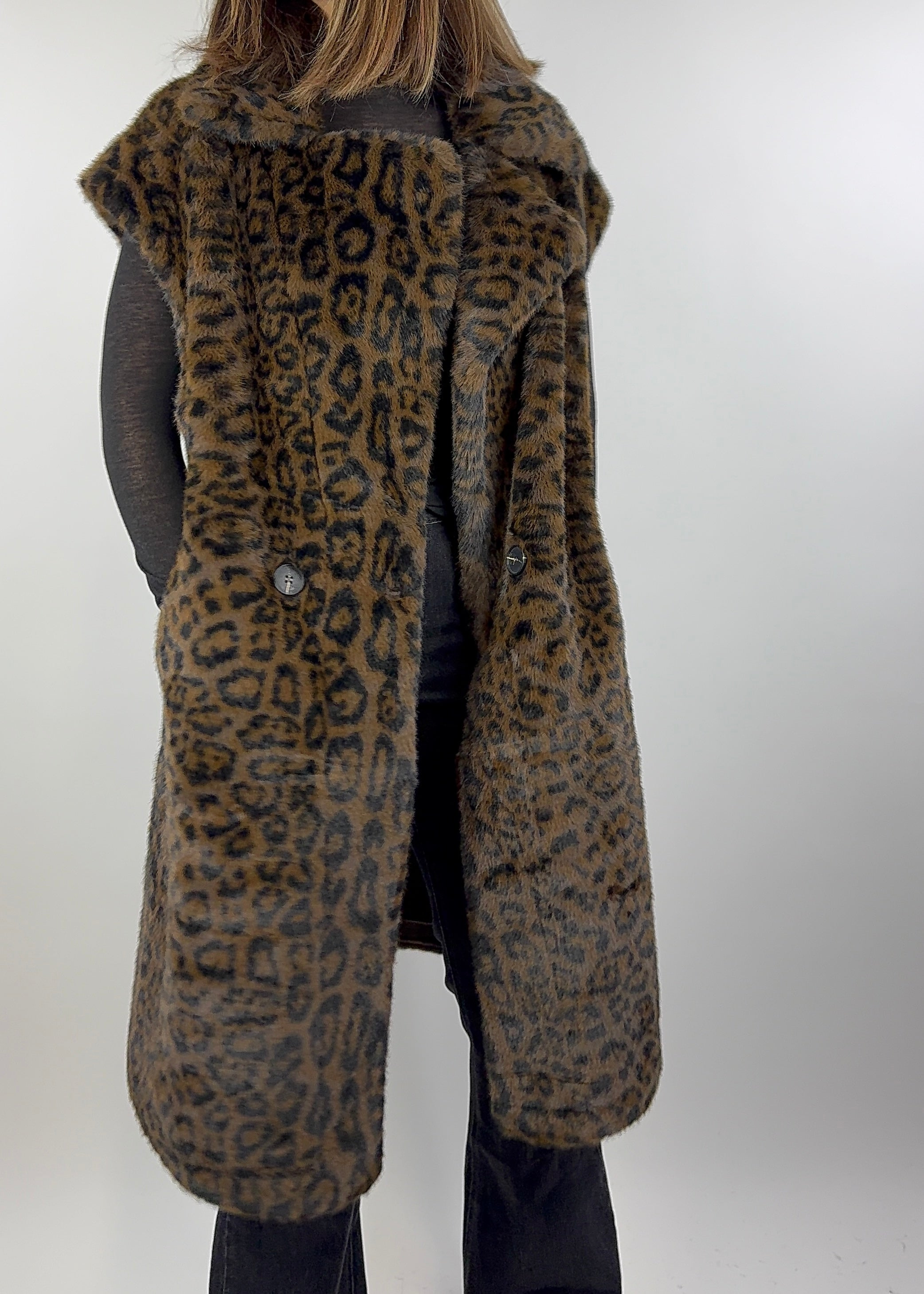 CECILE GILET PELLICCIA ANIMALIER