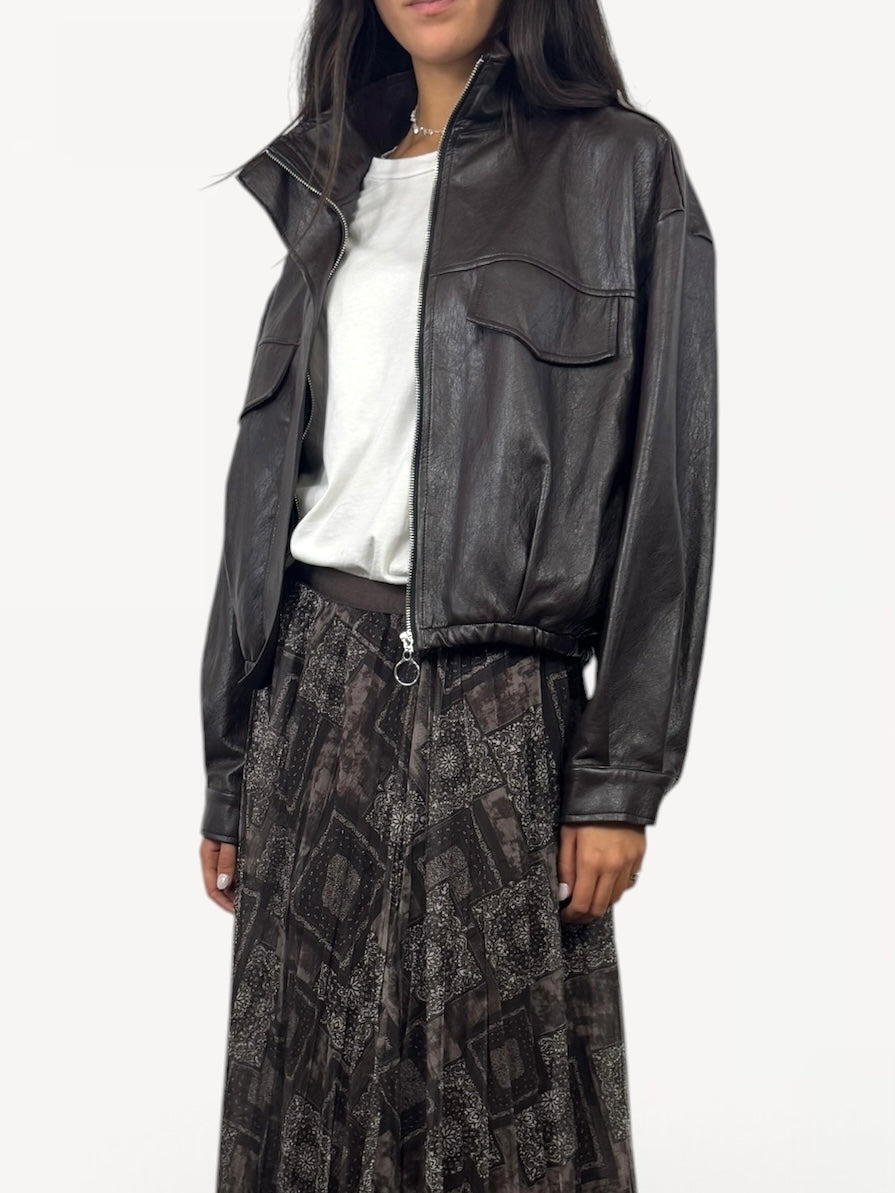 CECILE GIACCA MODELLO BOMBER MORO