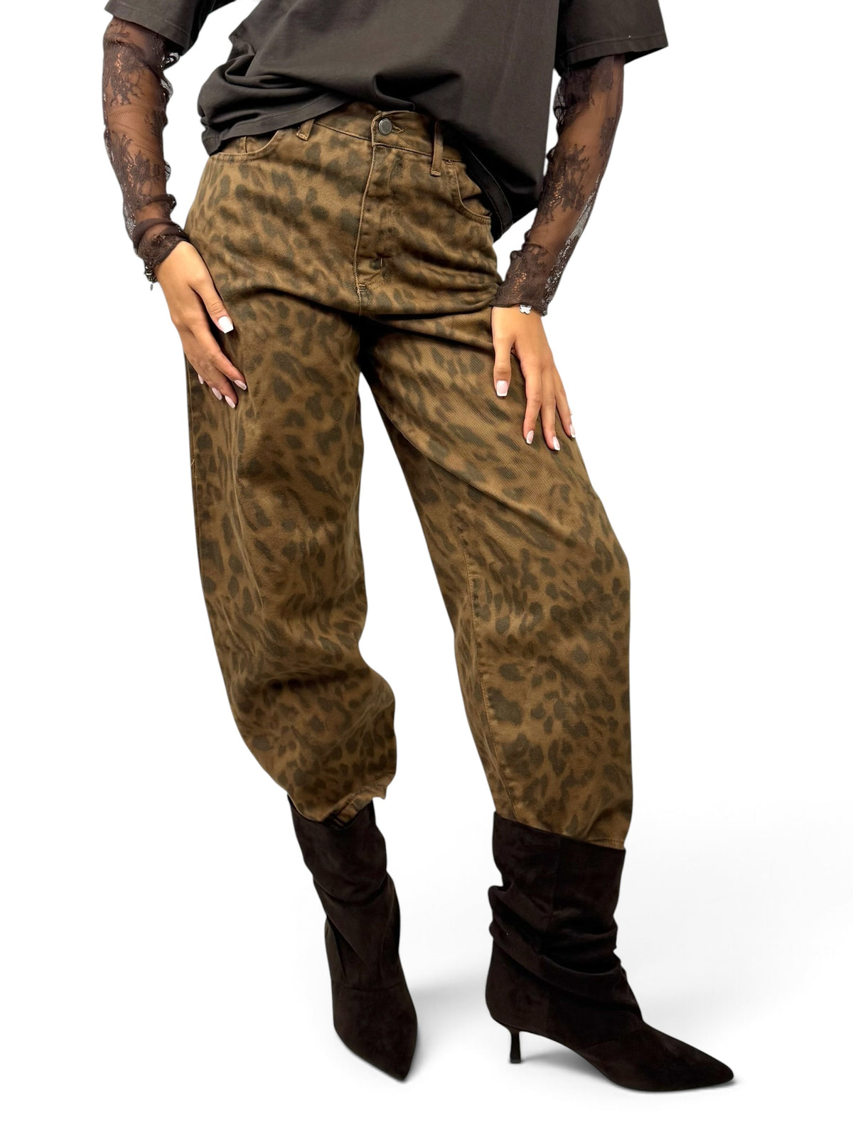 SUSY MIX PANTALONE MACULATO CAMMELLO